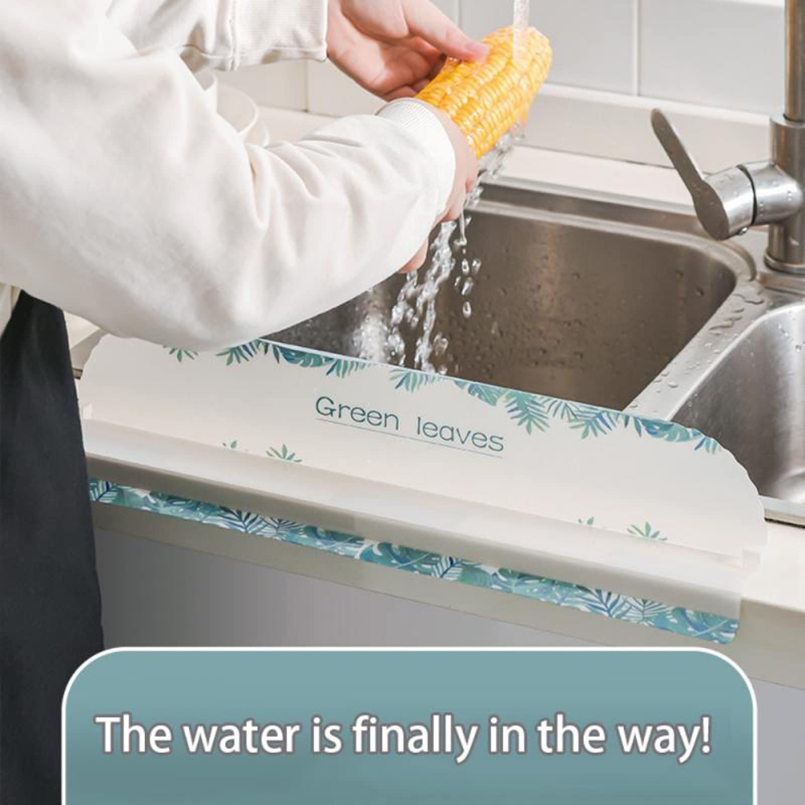 **Non-Slip Kitchen Sink Splash Guard & Absorbent Faucet Mat - 2 Pack, Green - Farmhouse & RV Sink Protector for Water Spills & Drying Dishes**    *(Perfect for Farmhouse, RV, or Home Kitchens - Prevents Water Splashes & Keeps Countertops Dry!)*