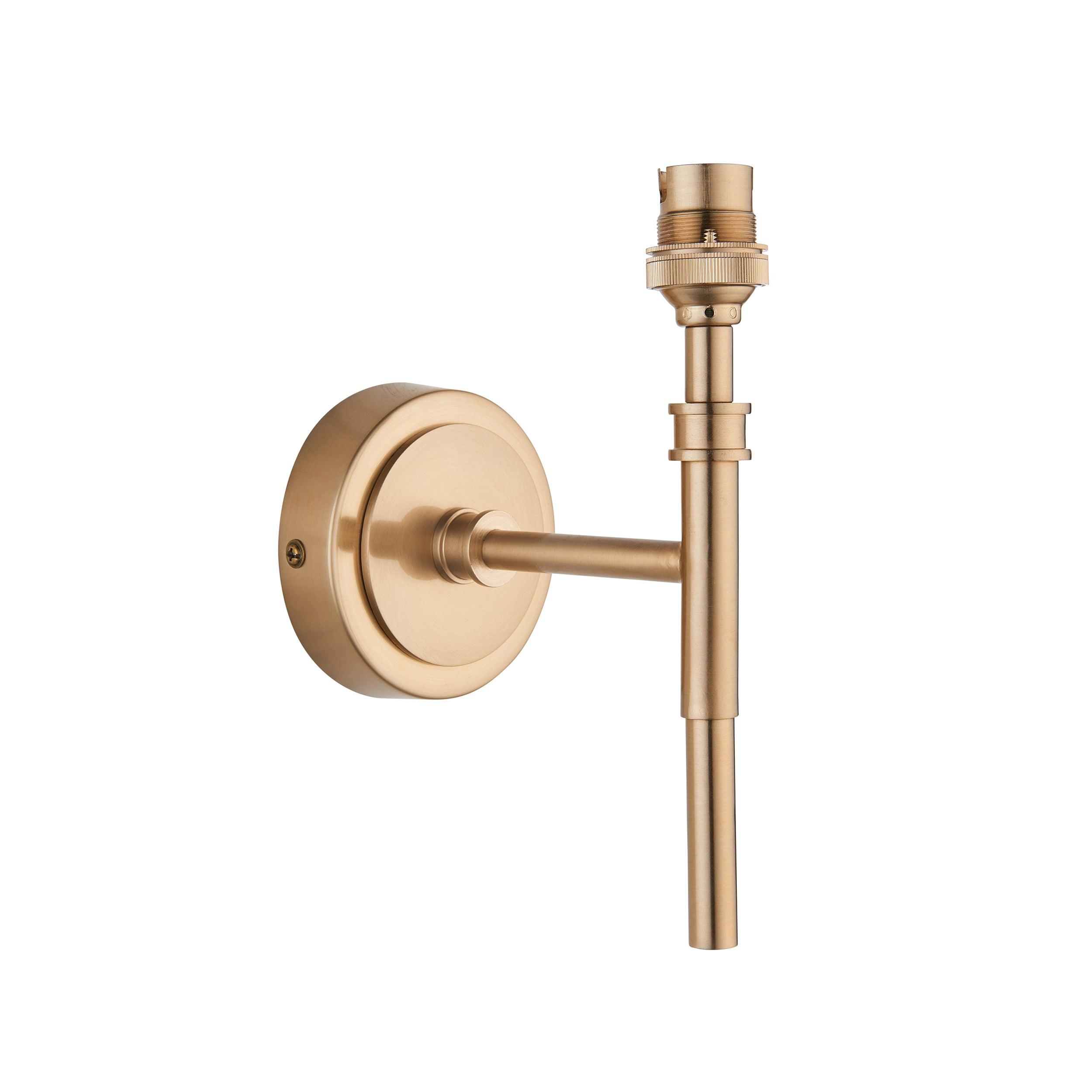 Chester Brass Wall Light Fixture - Vintage Style Sconce for Bedroom, Hallway & Living Room Lighting