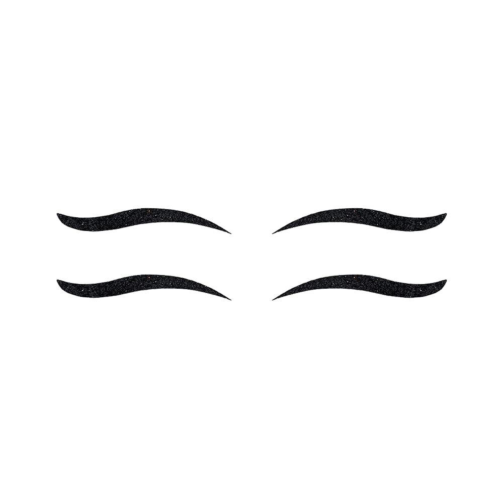 Comet Busters Glitter Black Eyeliner Stickers (EYE124) - Waterproof Eye Makeup Decals for Parties, Halloween & Cosplay