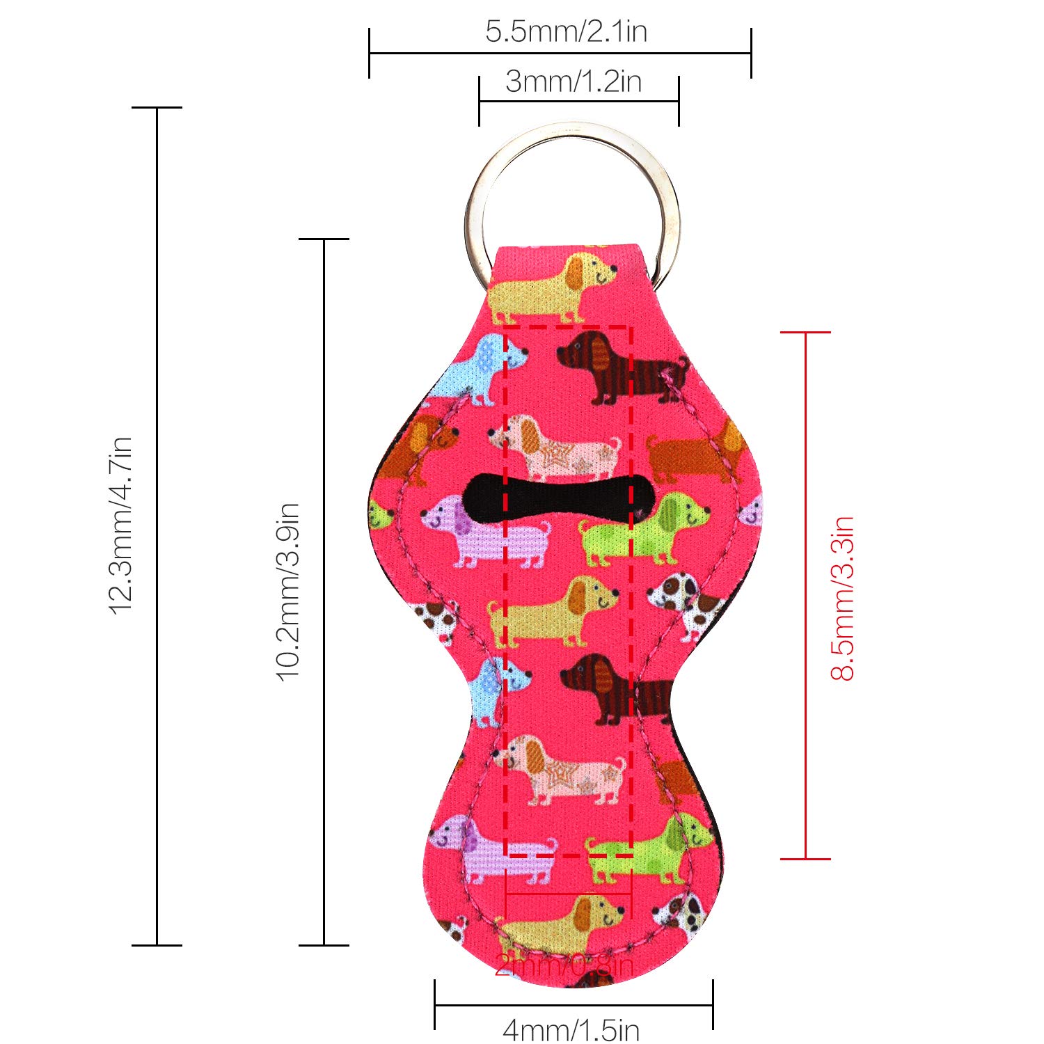 12 Pcs Chapstick Holder Keychain - Neoprene Portable Lip Balm Cover with Carabiner Clip | Perfect for Gym, Hiking, Travel & Everyday Use