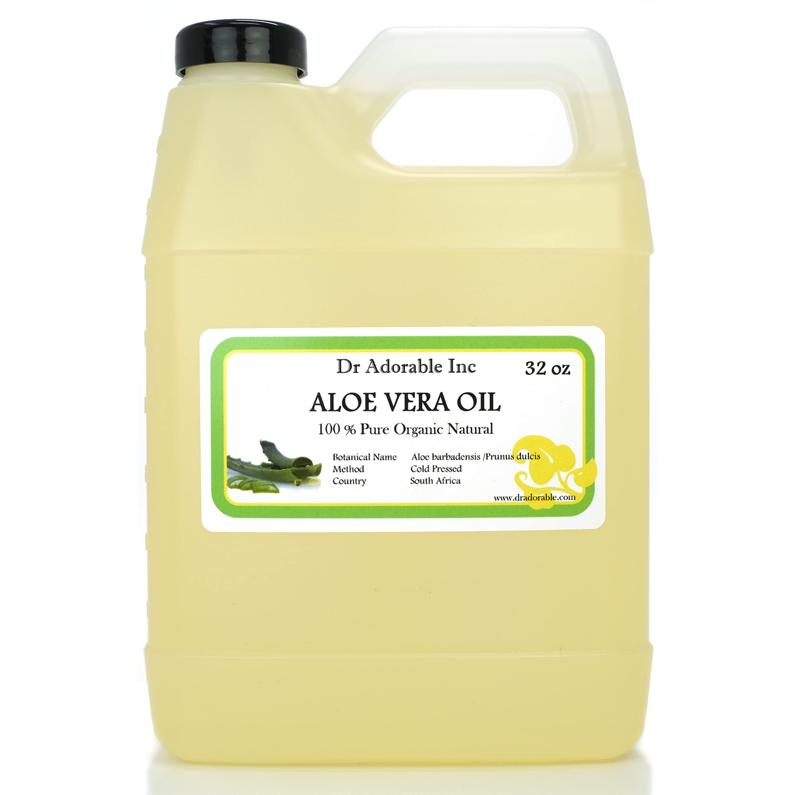 Pure Organic Aloe Vera Oil - 32 Oz (2 Lb) for Skin Care, Hair Growth & Massage - Natural Moisturizer for Face, Body & Scalp