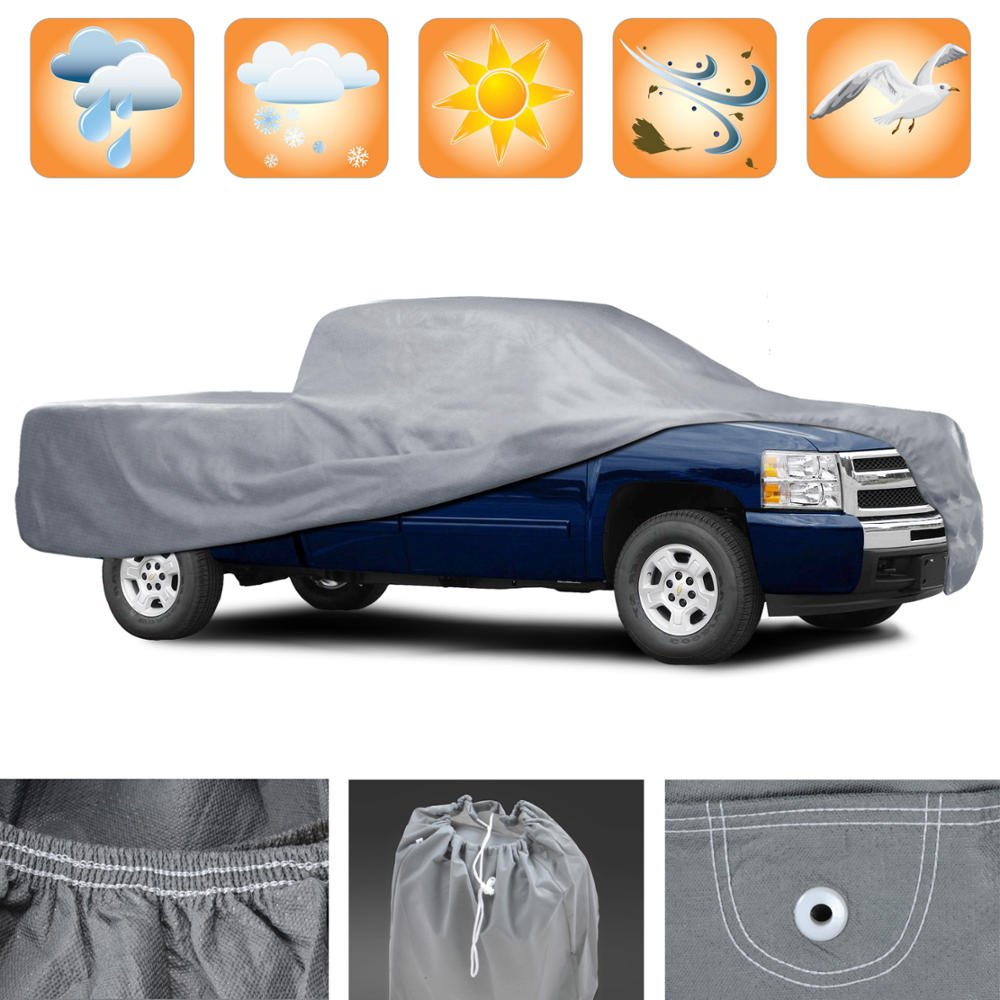 Motor Trend Premium All-Weather Waterproof Truck Cover - Heavy Duty Outdoor Protection for Pickup Trucks (Ideal for Snow, Rain, Sun Protection & Long-Term Vehicle Storage)