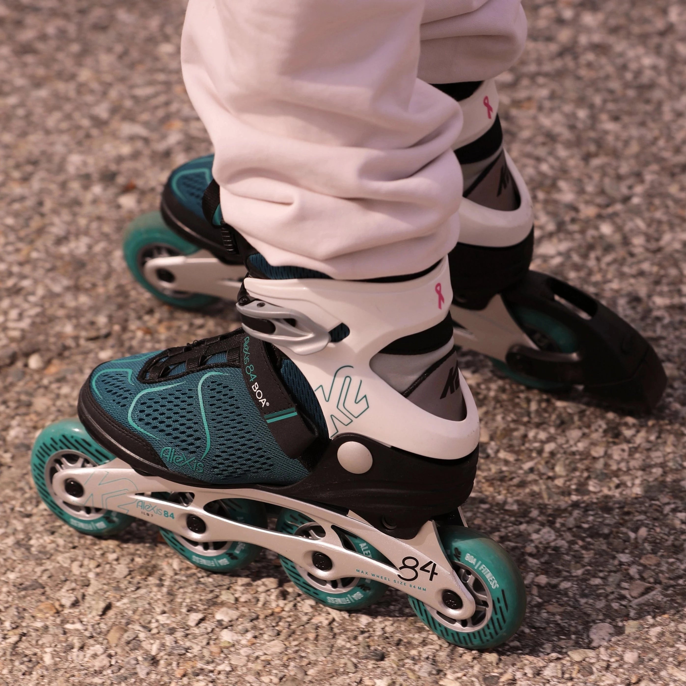 K2 Alexis 84 BOA Ski Boots for Women - Teal/White - Comfortable & Supportive for All-Mountain Skiing