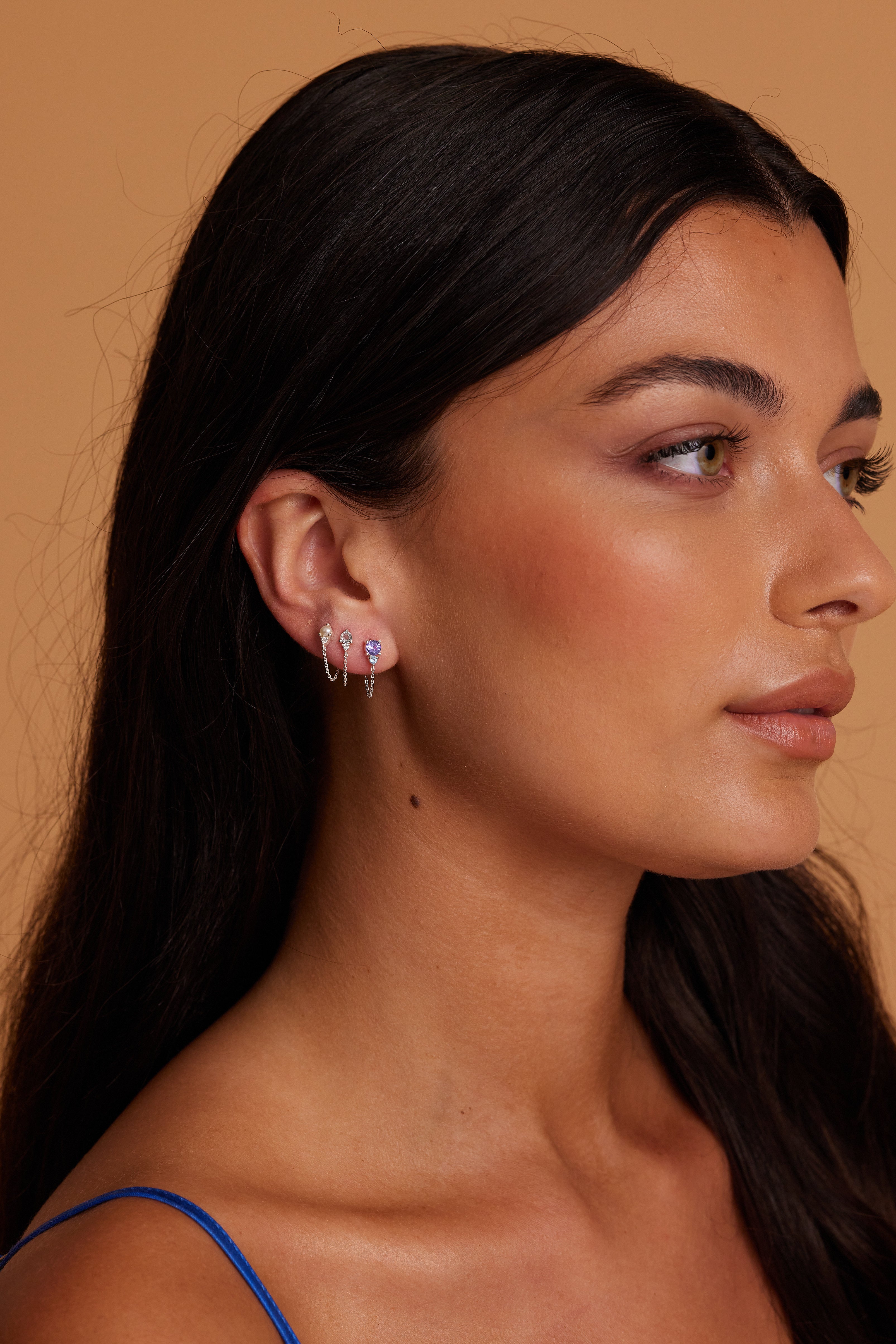 December Birthstone Tanzanite Silver Stud Earrings - Perfect for Holiday Gifts & Special Occasions