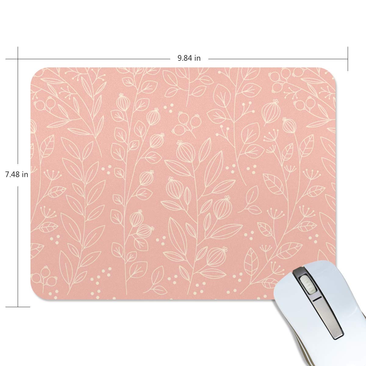 Pink Floral Gaming Mouse Pad - 7.5