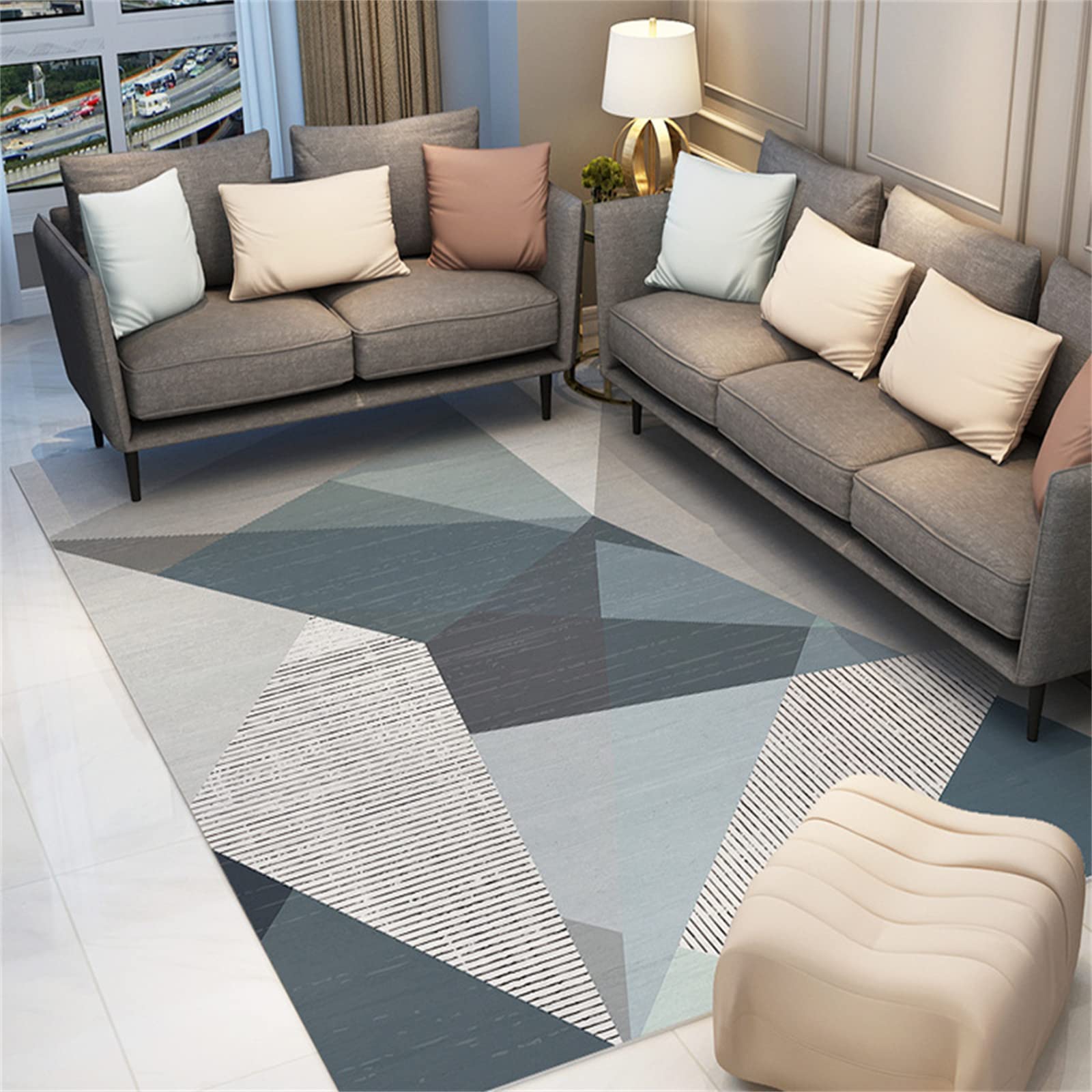 Modern Abstract Pattern Non-Slip Area Rug - Soft Indoor Floor Carpet for Living Room, Bedroom, Dining Room & Nursery - Home Decor Accent Rug for Cozy Spaces