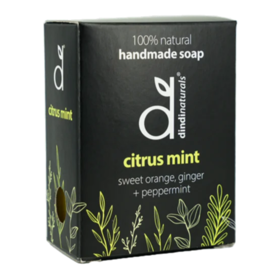 Dindi Naturals Citrus Mint Handmade Soap Bar 110g - Natural & Organic for Sensitive Skin - Perfect for Daily Bath, Shower & Gift Giving
