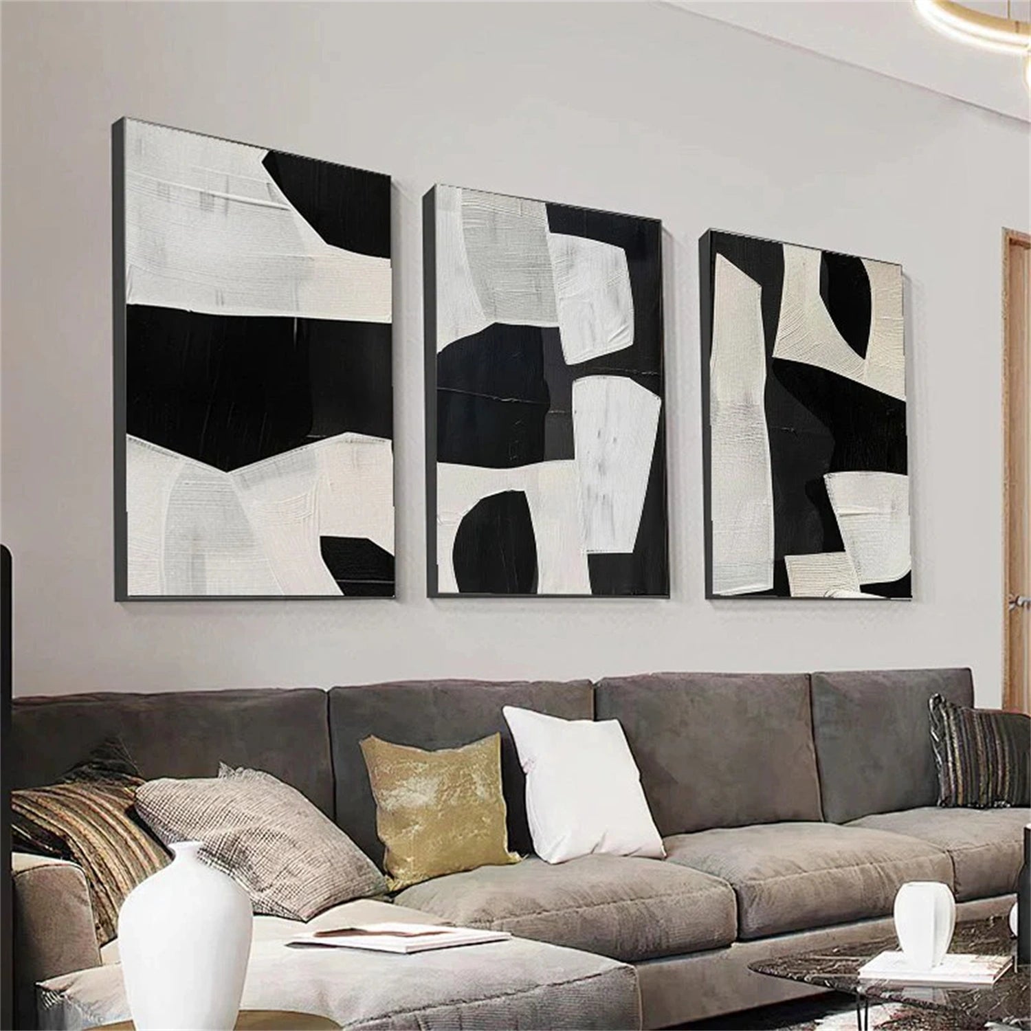 Abstract Tranquility Set of 3 Wall Art Paintings - Modern Minimalist Canvas Prints for Living Room, Bedroom & Office Decor - #WS211