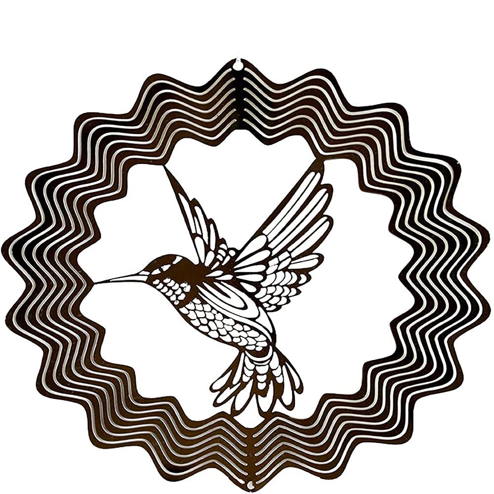 Vibrant MNTGF Hummingbird Wind Spinner - Durable Metal Garden Decor for Windows, Trees & Courtyards | Outdoor Wind Spinner for Patio, Yard & Landscape Decoration | Perfect for Adding Motion & Color to Your Outdoor Space