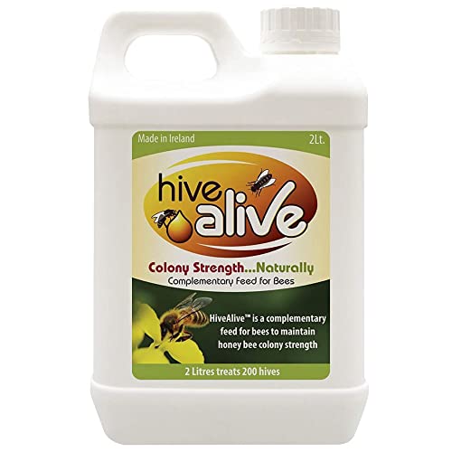 HIVE ALIVE Natural Honey Bee Liquid Feed Supplement - Organic Beekeeping Food for Spring & Autumn - Reduce Winter Mortality, Boost Colony Health & Honey Production (2L, 200 Hives) | Essential Beekeeping Supply for Healthy Beehives & Increased Honey Yield