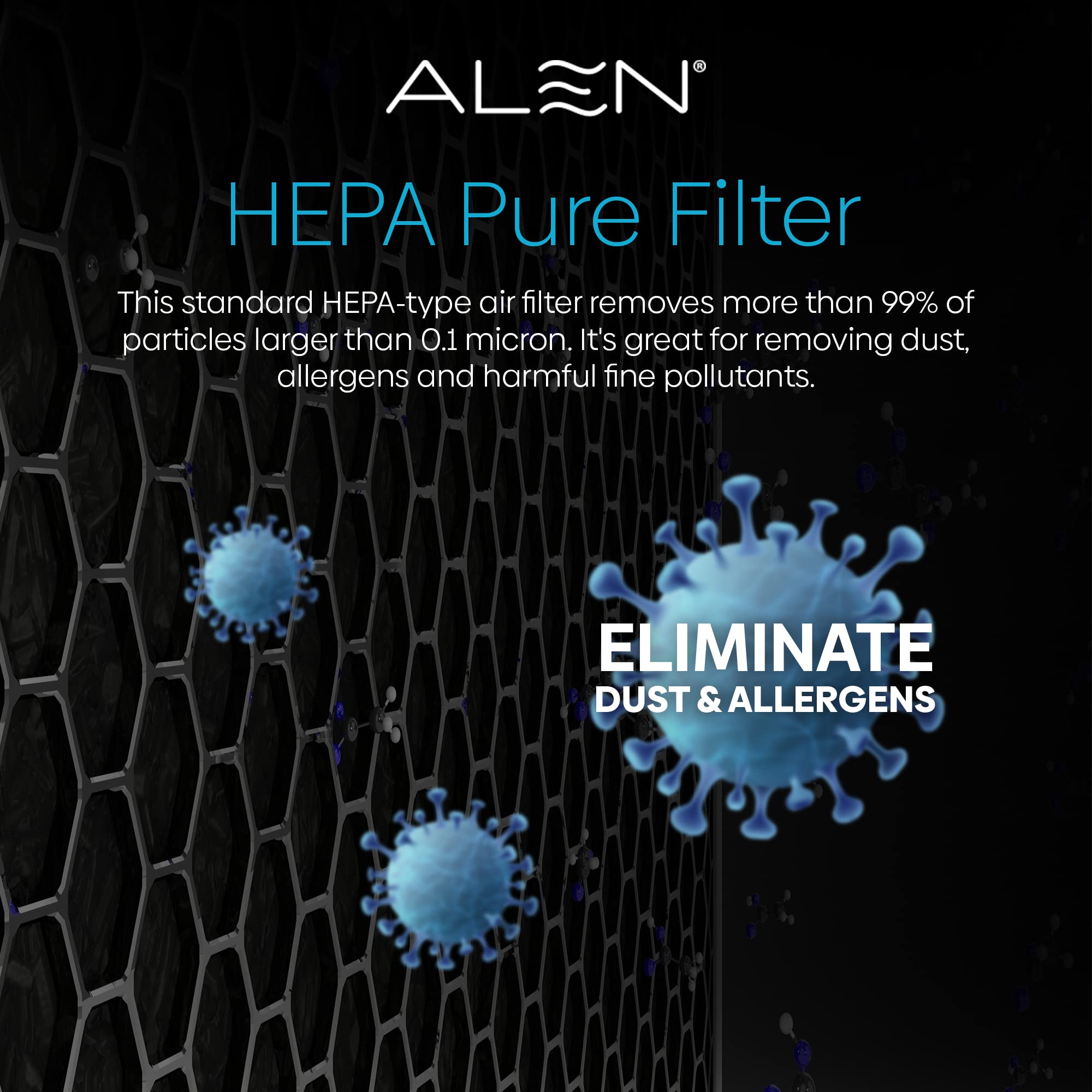 Alen TF50-Pure HEPA Replacement Filter for Paralda Air Purifier - Captures Allergens, Dust, Mold & Pet Dander - Compatible with Bedroom, Living Room, Office & Nursery (1 Pack)