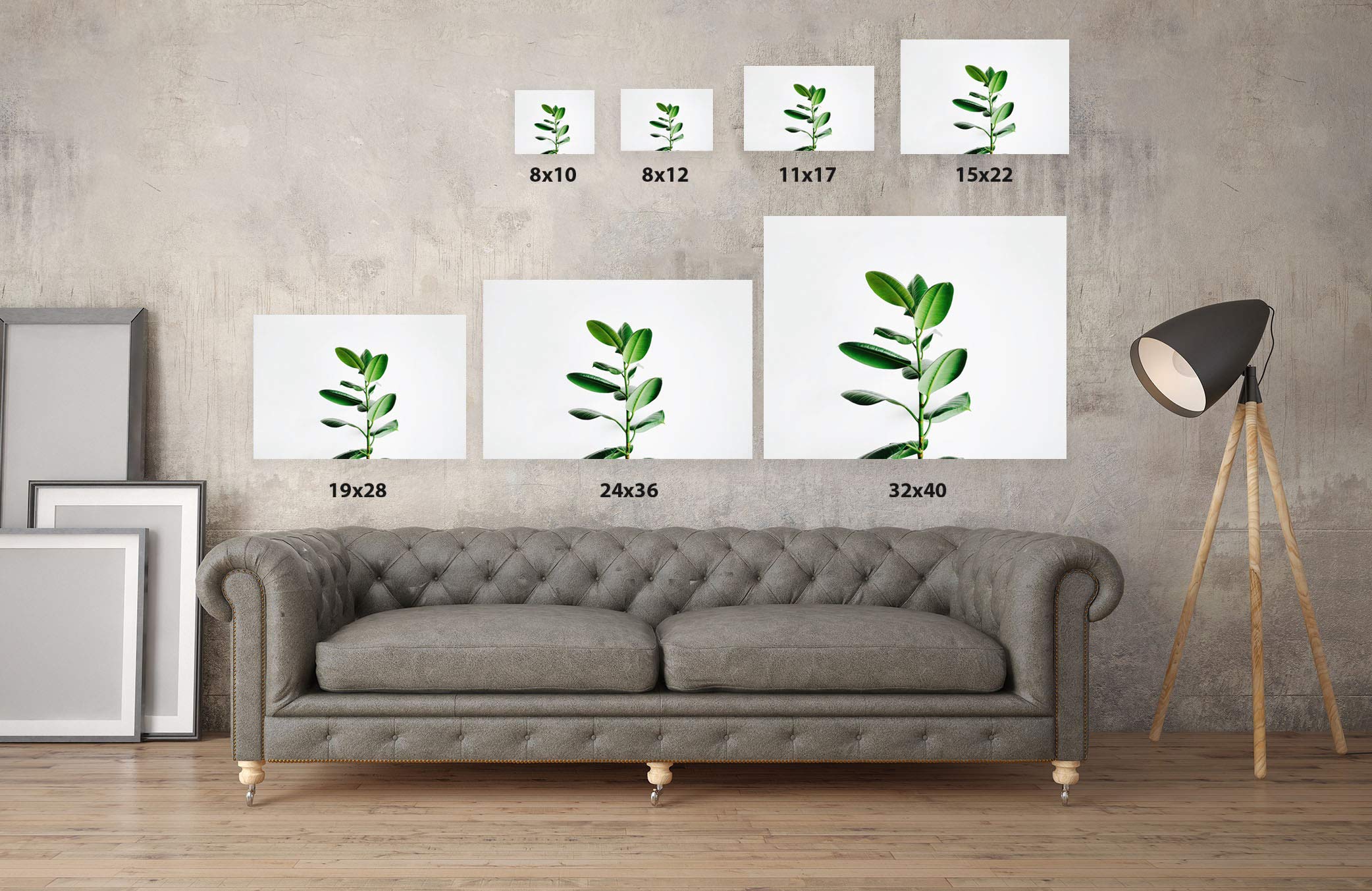 Green Leaves Botanical Wall Art Print - 8x12 Inch Unframed Inspirational Poster, Nature Decor for Living Room, Bedroom & Office - Stylish Foliage Home Decor