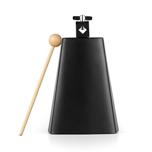 Vangoa 7 Inch Metal Steel Cow Bell with Handle Stick - Loud Percussion Instrument for Drum Kits, Sports Games, Cheering, Weddings & Outdoor Events - Perfect for Drummers, Bands & Fans