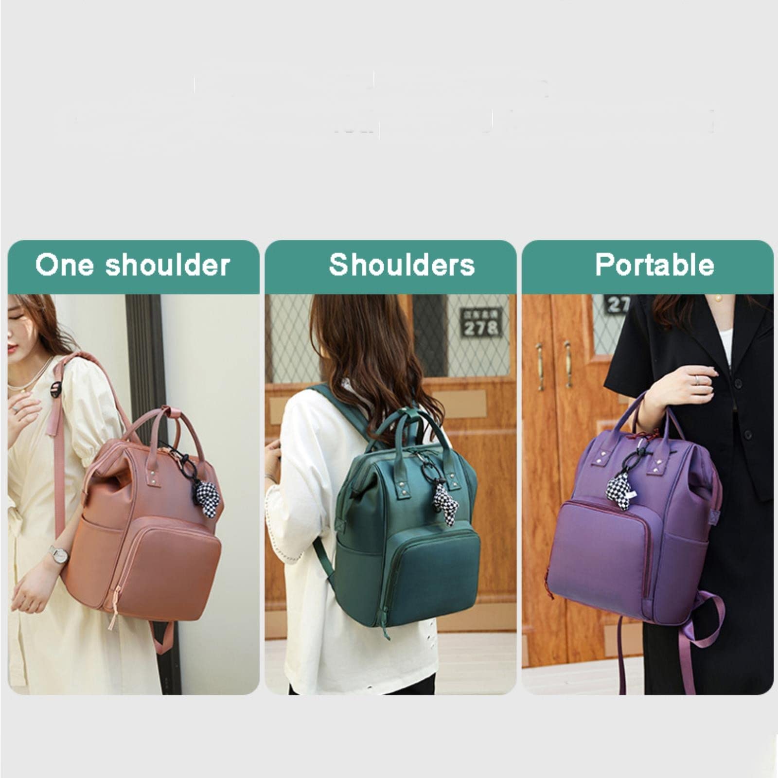 **ASHEET Large Capacity Waterproof Diaper Bag Backpack - Multi-Function Baby Changing Bag for Moms, Stroller & Travel - Perfect for Outdoor, Park & Daily Use**