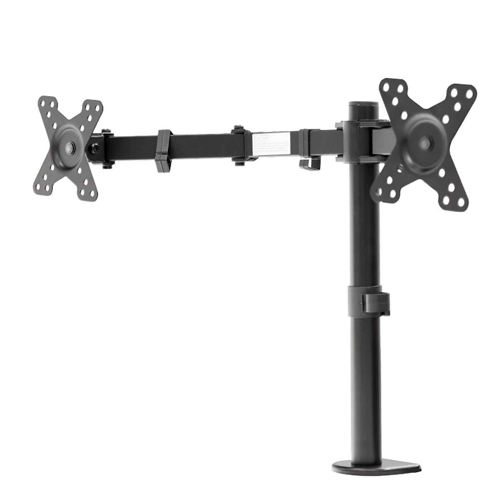 YIHANSS Universal TV Stand Dual Monitor Desk Mount - Adjustable Height Freestanding Two Arm Stand for 13-27 Inch Screens - Perfect for Home Office, Gaming Setup & Workspace Organization