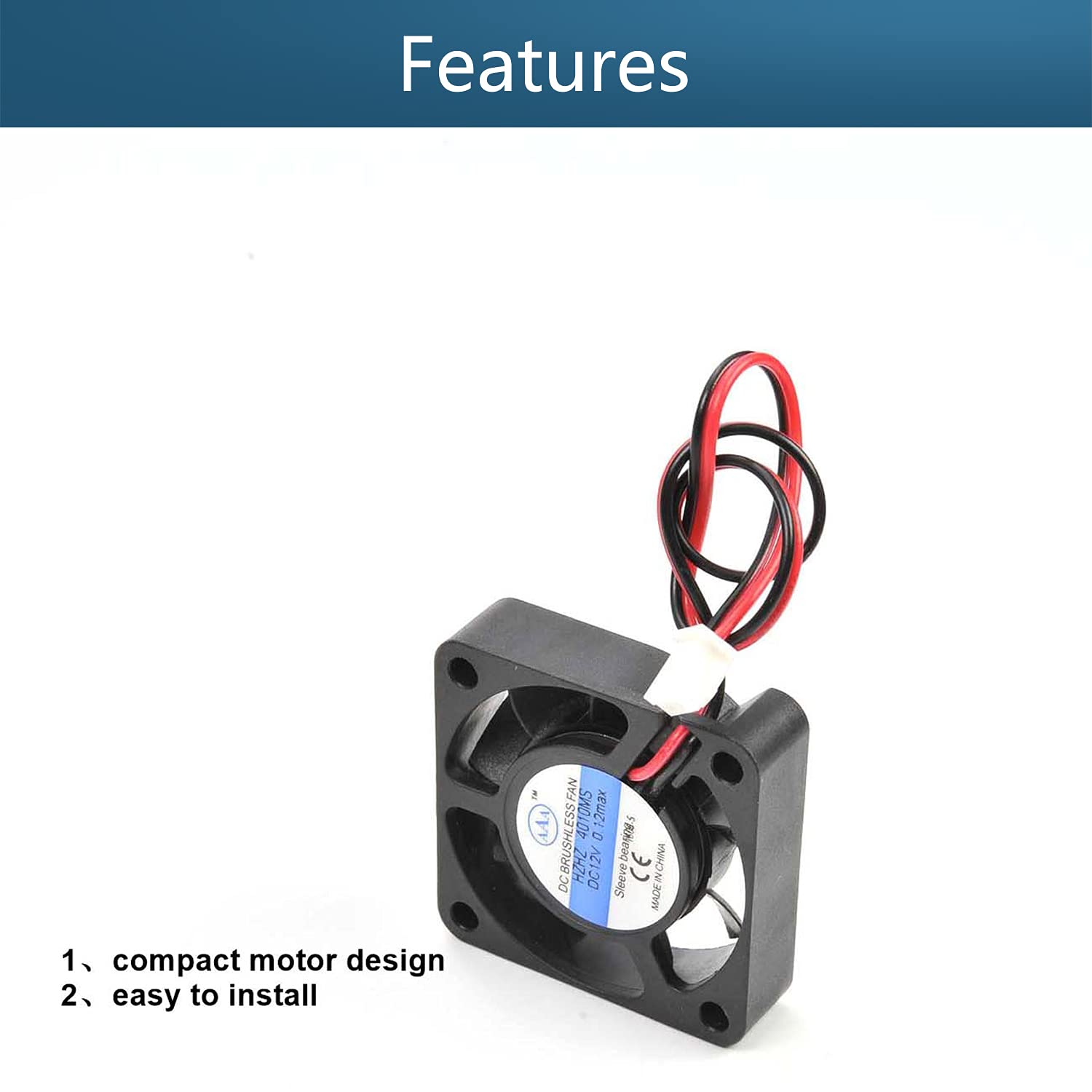 Aicosineg 40x40x10mm 12V Sleeve Bearing Cooling Fan - Long Life 1.44W PC Case Fan for CPU Radiator & Computer Cooling - Perfect for Gaming Rigs, Servers, and Home Office PCs
