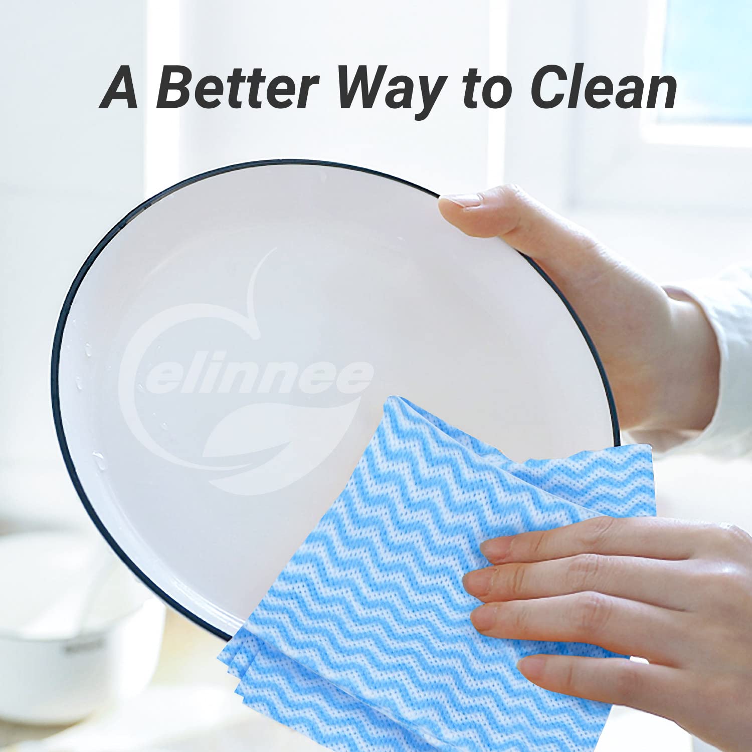 Eco-Friendly Reusable Cleaning Cloths - 25 Pack Quick-Dry Multipurpose Dish Towels for Kitchen, Bathroom & Household Cleaning (14.2