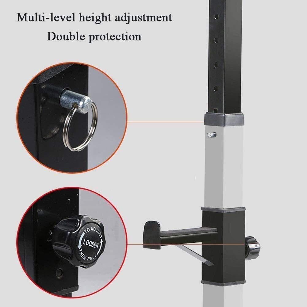 Adjustable Squat Rack & Bench Press Stand - Multifunctional Home Gym Equipment for Weight Lifting, Dumbbell Support | Indoor & Outdoor Workout Station for Strength Training, Powerlifting & CrossFit