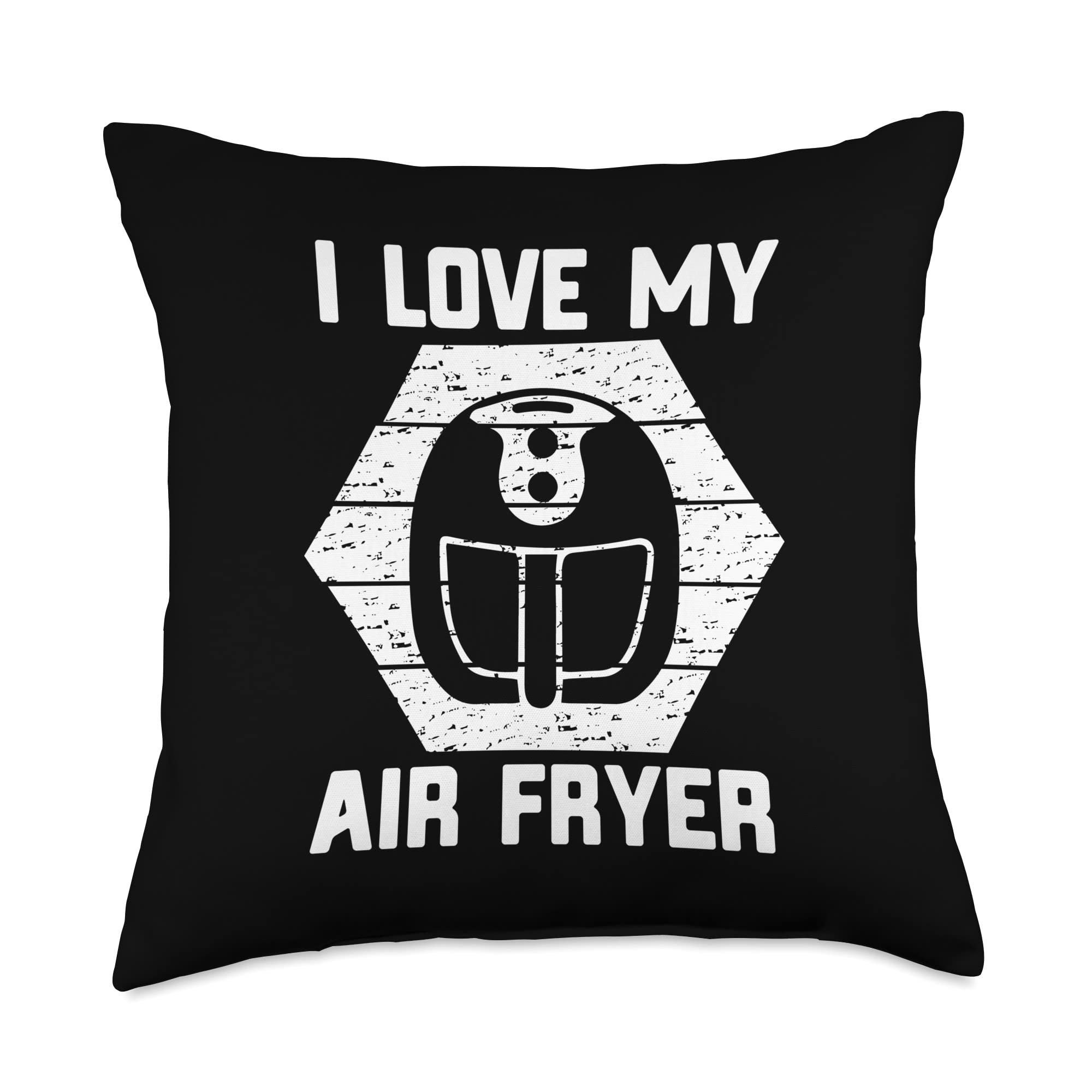 Funny Low Carb Cook Quote 'I Love My Air Fryer' Throw Pillow - 18x18 Inches Multicolor Decorative Cushion for Kitchen, Living Room & Air Fryer Enthusiasts