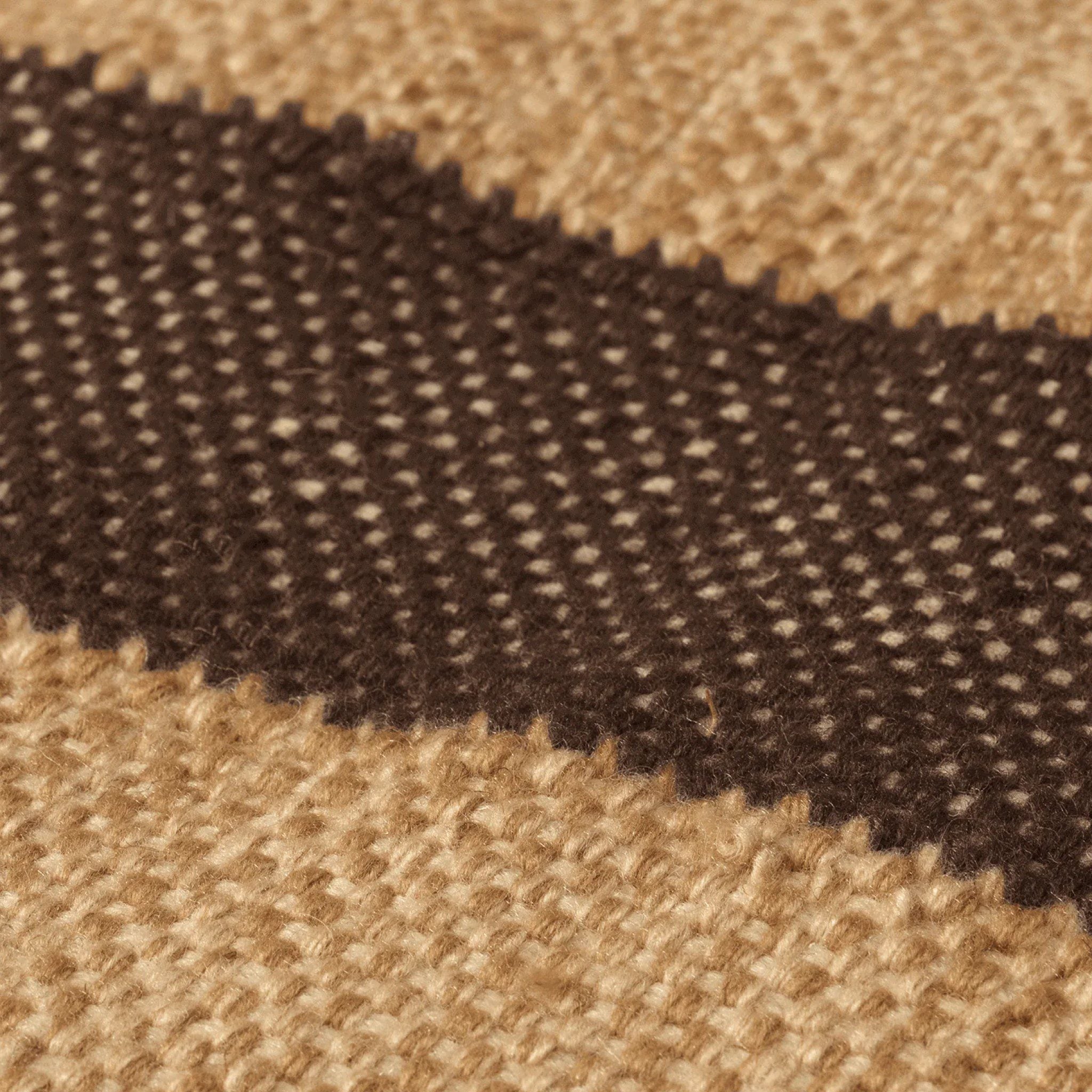 FERM LIVING Ives Rug - Tan & Chocolate Handwoven Area Rug - 2 Size Options (5'x8' & 8'x10') - Perfect for Living Room, Bedroom or Office Decor