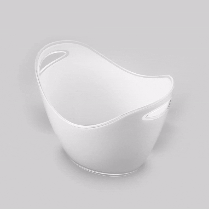 Bar Lux 7.4 Quart Oval Frosted Champagne Wine Chiller Bucket - 13.75