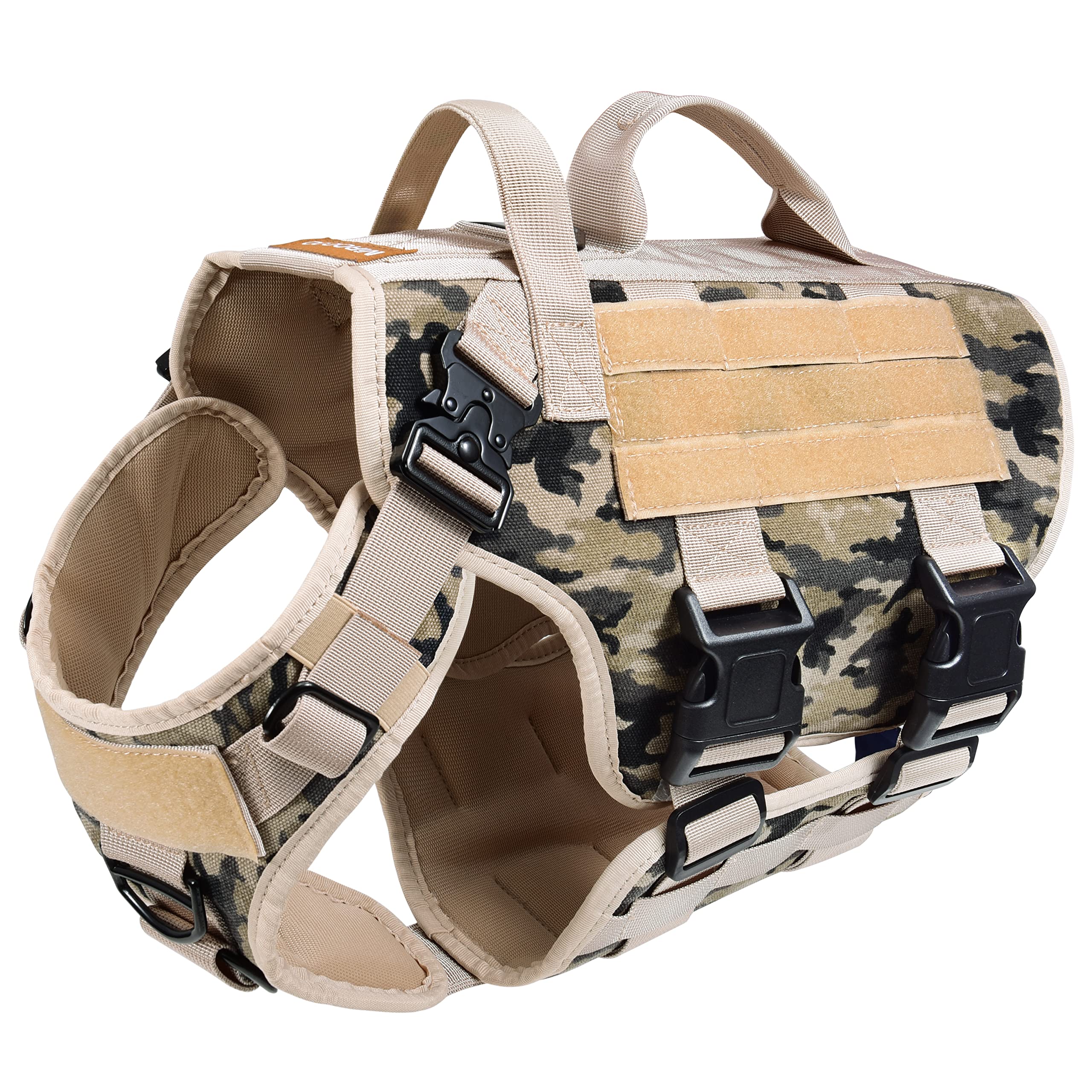 TIELTFOUR Tactical Dog Harness - Military Grade No-Pull Service Vest with MOLLE Loop Panels for Medium & Large Dogs - Perfect for Training, Hunting, Walking & Outdoor Adventures (XL Size)