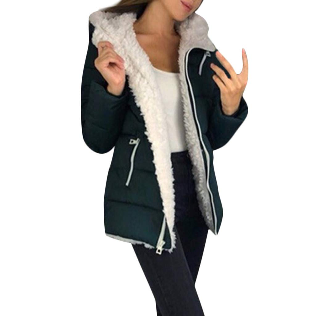 iYYVV Women's Winter Wool Thick Warm Coat - Long Sleeve Zipper Jacket for Cold Weather | Perfect for Outdoor Activities & Daily Wear
