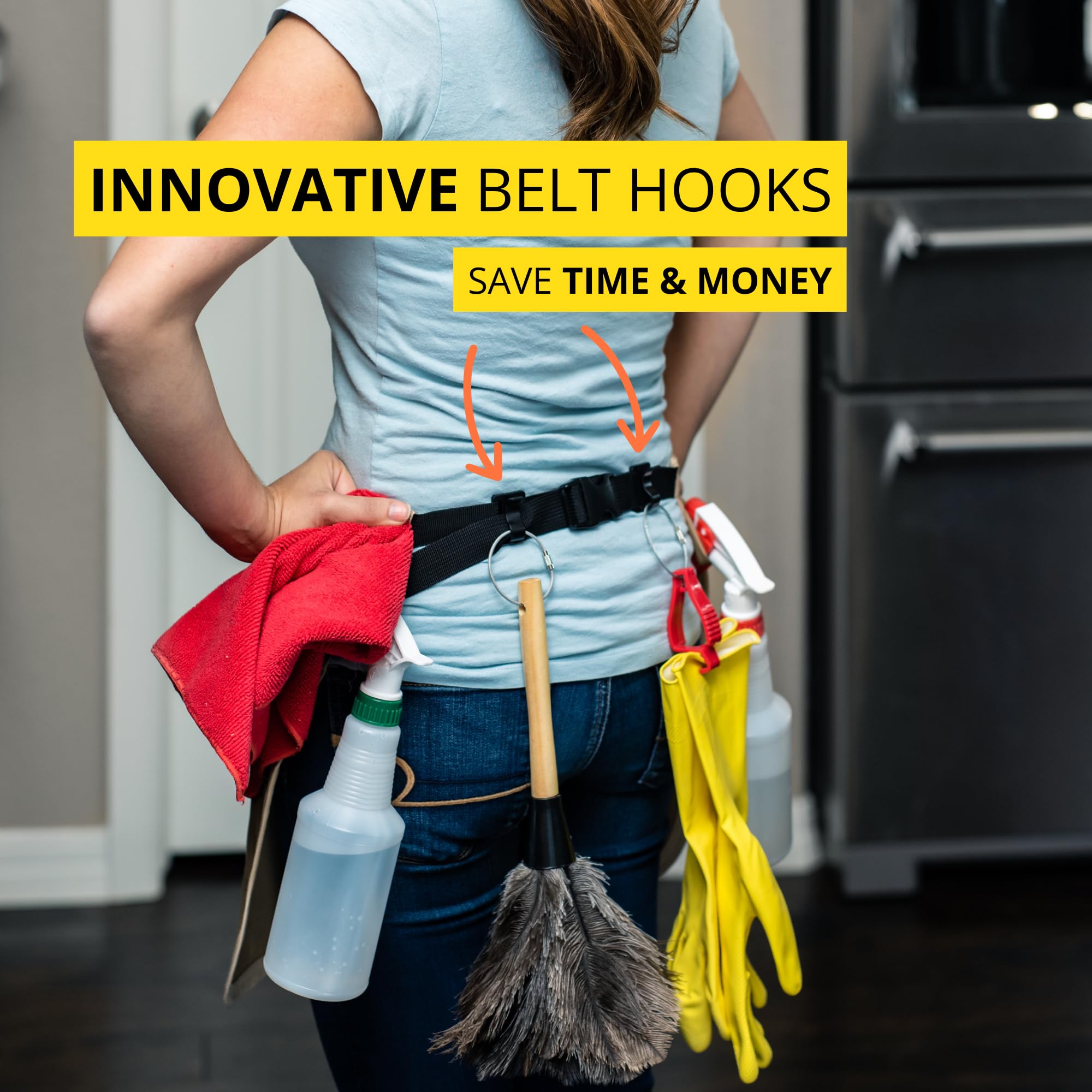 5-Pocket Waterproof Professional Cleaning Apron for Housekeepers & Janitors - Heavy Duty Waist Tool Organizer for Cleaning Supplies - Perfect for Hotels, Restaurants & Home Deep Cleaning