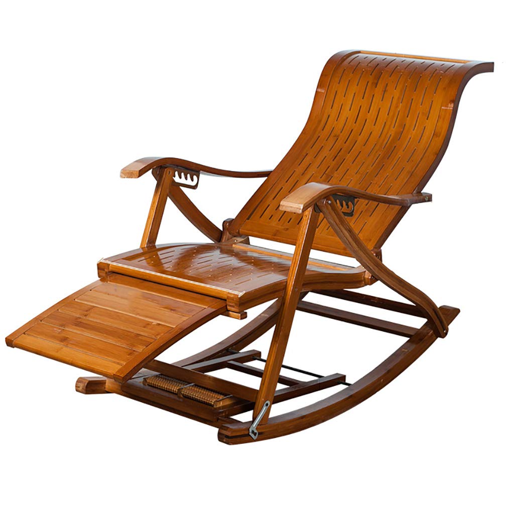 **LPGY Folding Rocking Chair - Adjustable Zero Gravity Bamboo Lounger with Massage Foot Rest & S-Shaped Back Support for Adults & Seniors - Perfect for Patio, Garden, Balcony & Indoor Relaxation**
