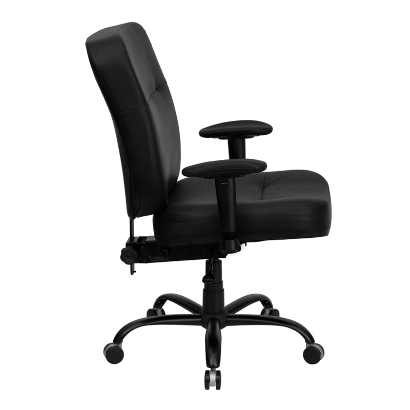 FLASH HERCULES Series Big & Tall 400 lb. Capacity Black Fabric Executive Swivel Ergonomic Office Chair with Rectangular Back - Perfect for Home Office, Gaming, and Heavy-Duty Workspaces