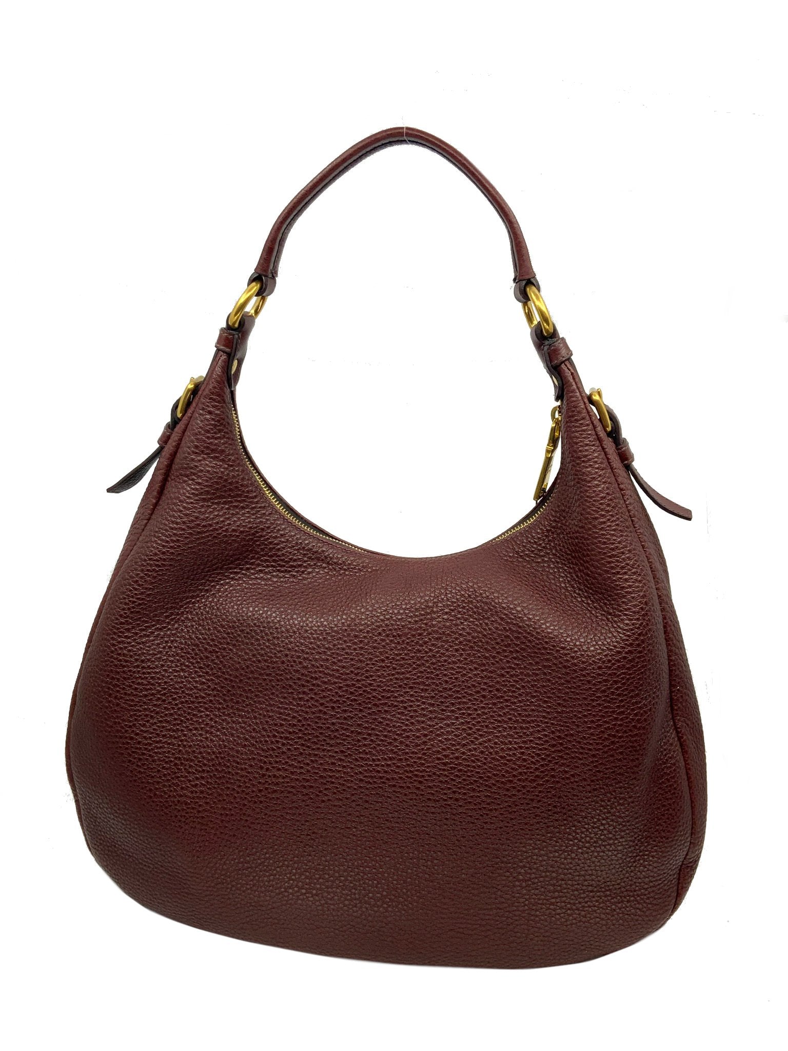 Prada Leather Vitello Daino Hobo Bag for Women | Luxury Designer Handbag | Everyday Crossbody Purse for Work, Travel & Shopping
