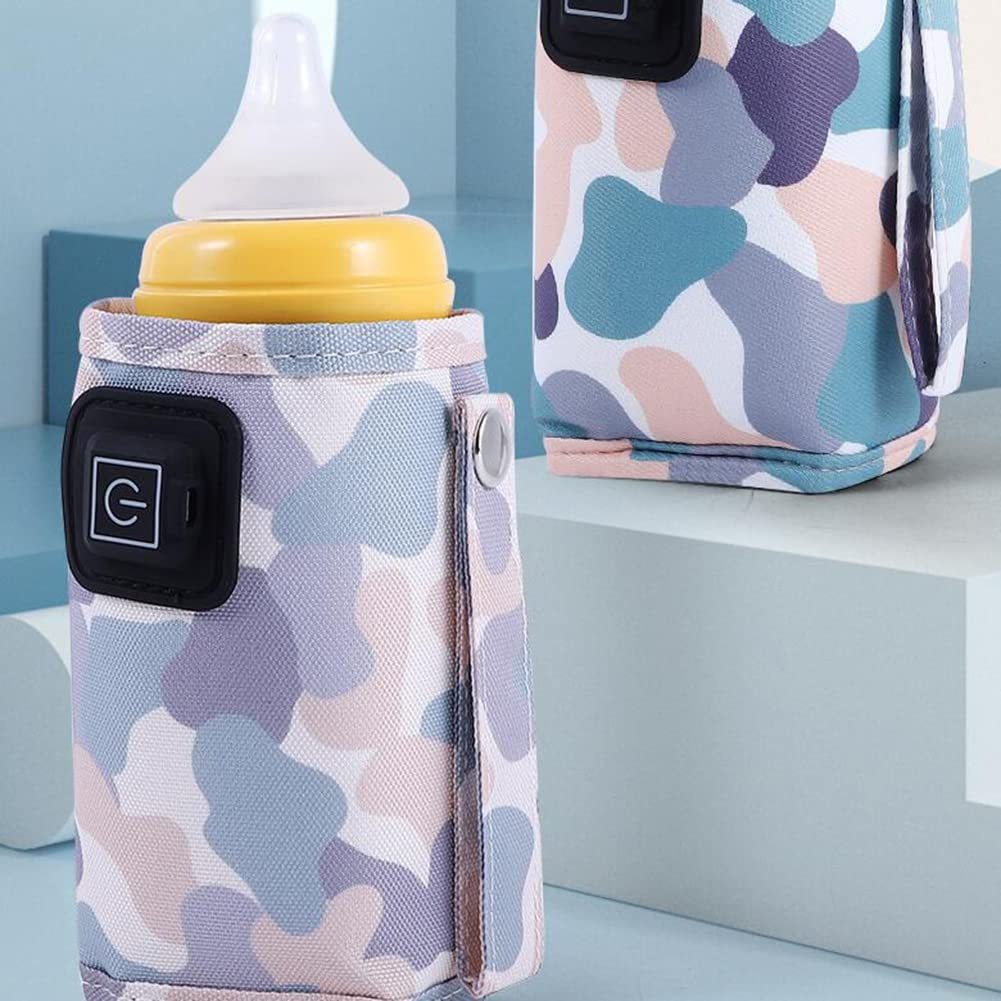 SEADEAR Portable USB Bottle Warmer - 3-Speed Adjustable Baby Bottle Heater for Travel, Car, Home & Shopping | Fast Heating Universal Bottle Warmer Bag for Breastmilk, Formula & Baby Food (Blue) - Perfect for On-the-Go Parents, Road Trips & Quick Feedings