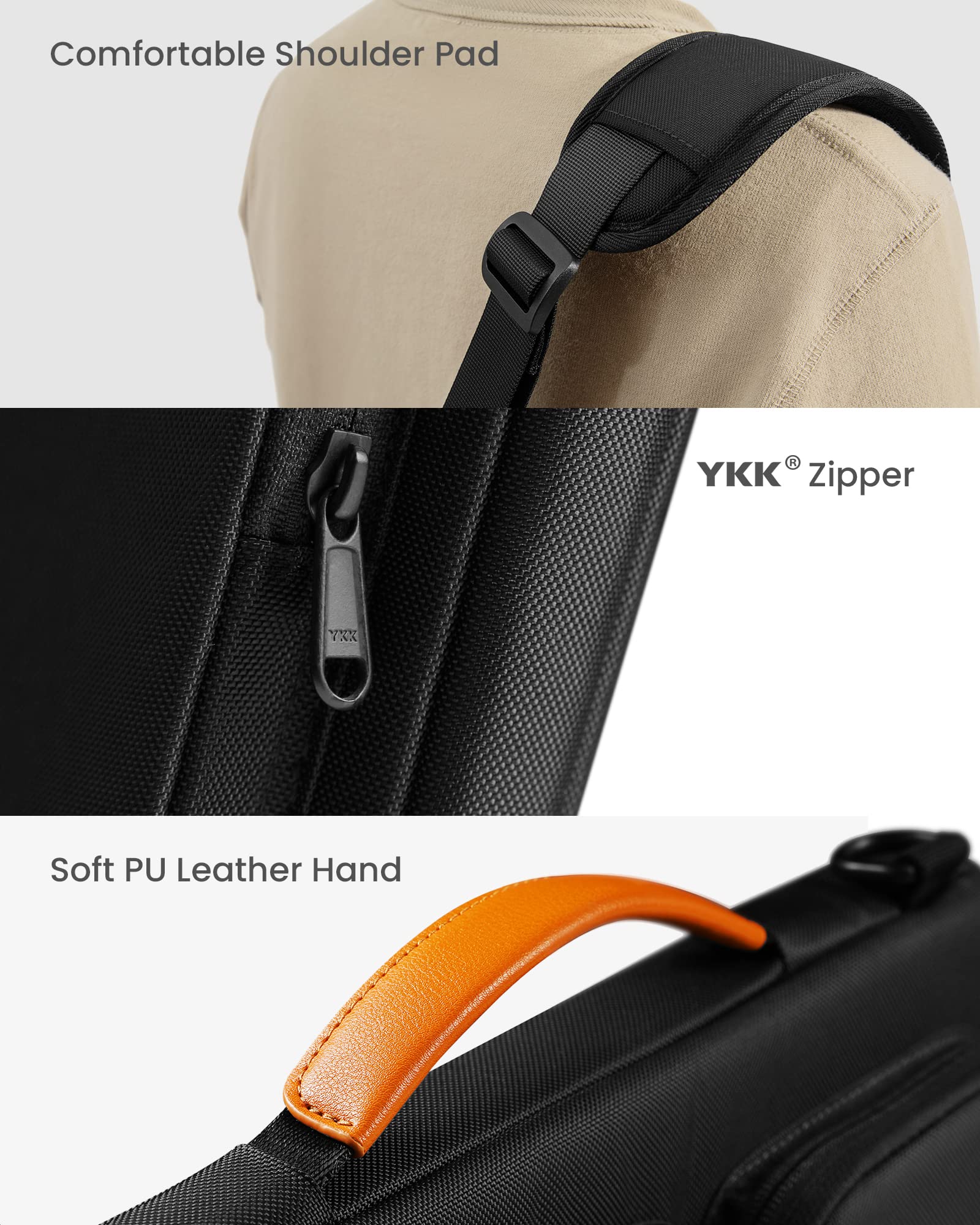 tomtoc 360 Protective Laptop Shoulder Bag for 15-inch MacBook Air M4/M3/M2 (2023-2025), Surface Laptop 6/5, 15