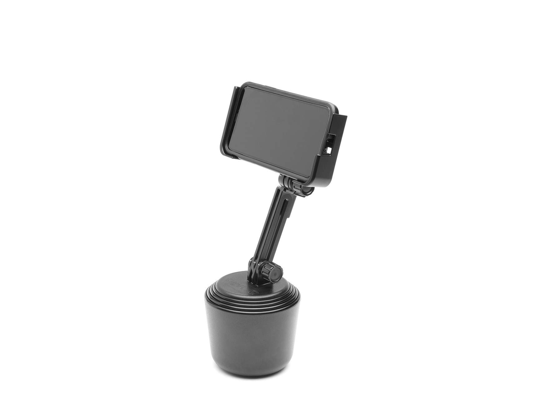 WeatherTech CupFone Two View with Extension - Universal Adjustable Cup Holder Phone Mount for Car & Truck | Compatible with iPhone & Android Smartphones | Perfect for Hands-Free Calling, GPS Navigation & Charging While Driving | Red Metal Knobs