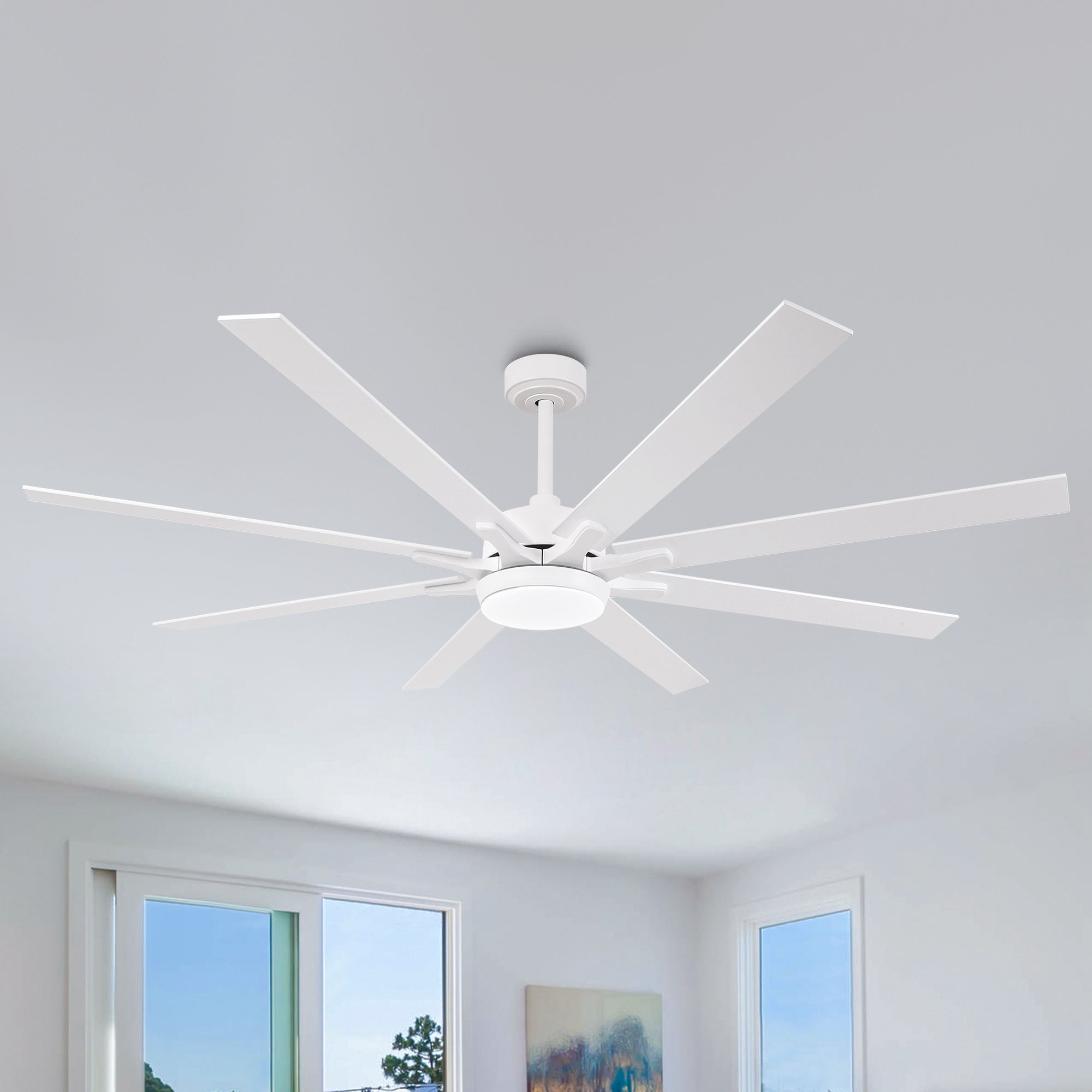 65 Inch Teresa Modern Double Sided Blades Ceiling Fan with Remote Control & LED Light - Perfect for Living Room, Bedroom and Outdoor Patio Cooling