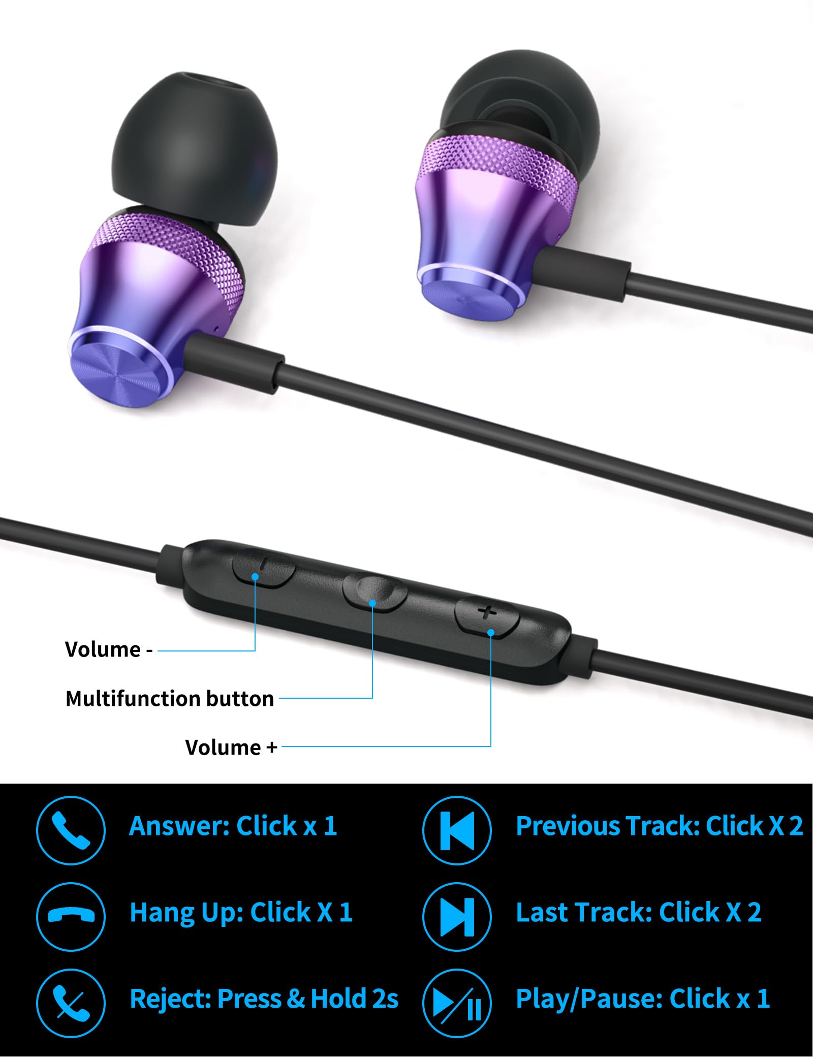 USB C Wired Headphones with Noise Cancellation, HiFi Stereo Sound - Compatible with iPad 11th/10th Gen, Samsung Galaxy A26/A36/A56/S25 Ultra/S24 FE, Pixel 9, iPhone 16E/16/15 Pro - Perfect for Gaming, Travel & Work Calls