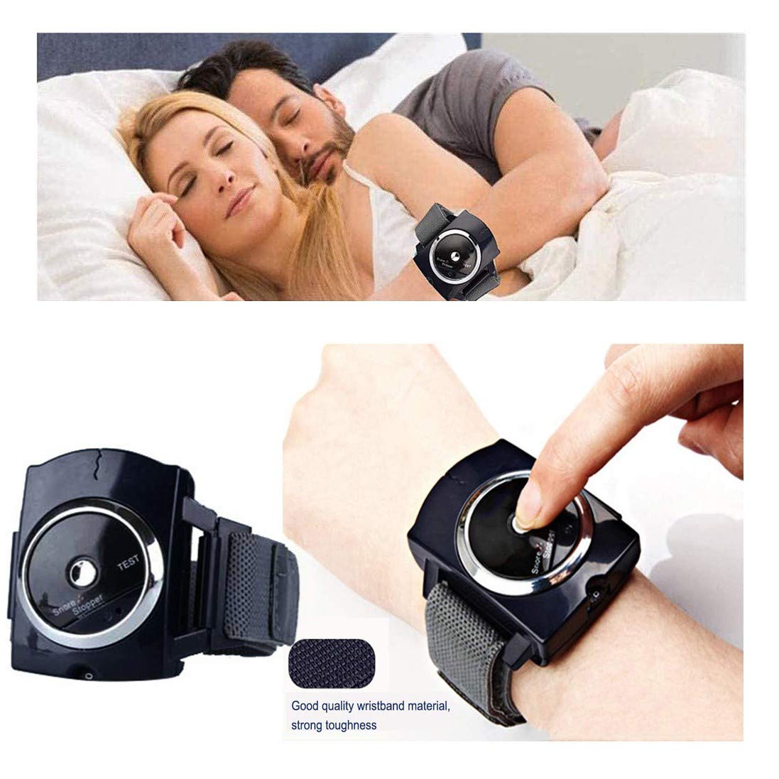 JJMM Infrared Intelligent Anti-Snore Wristband - Natural Snoring Solution for Men & Women | Sleep Aid Device with No Batteries Needed | Perfect for Travel, Home & Office Use