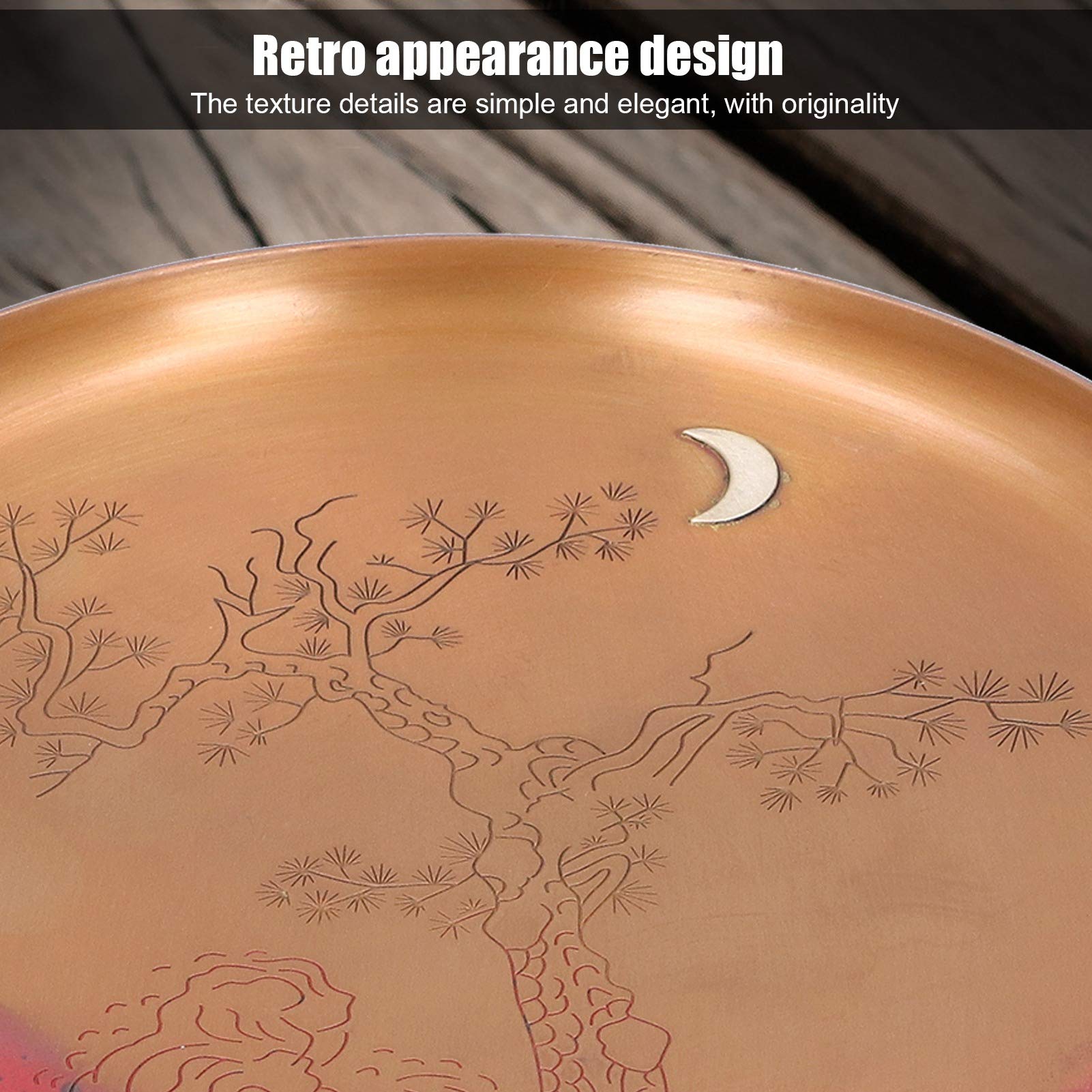 Non-Slip Round Tea Cup Holder - 19cm Chinese Red Copper Tea Plate for Home & Office - Perfect for Tea Ceremonies, Afternoon Tea, and Gifts