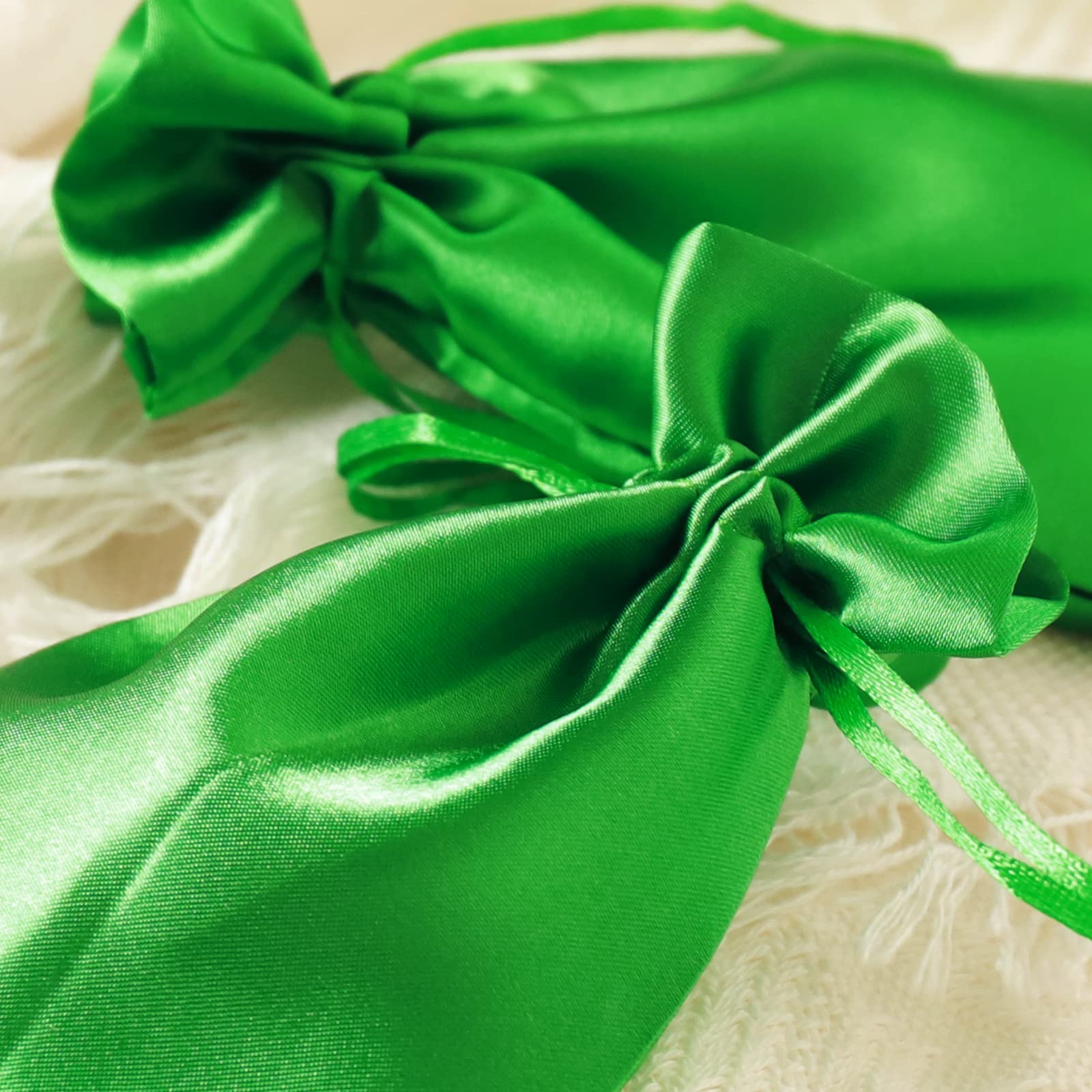 4x6 Inch Satin Drawstring Bags - Elegant Wedding Favor Pouches, Jewelry Gift Bags for Baby Shower, Christmas, Birthday & Party Favors (Green) | Perfect for Business Events, Bridal Accessories & Special Occasion Gifts