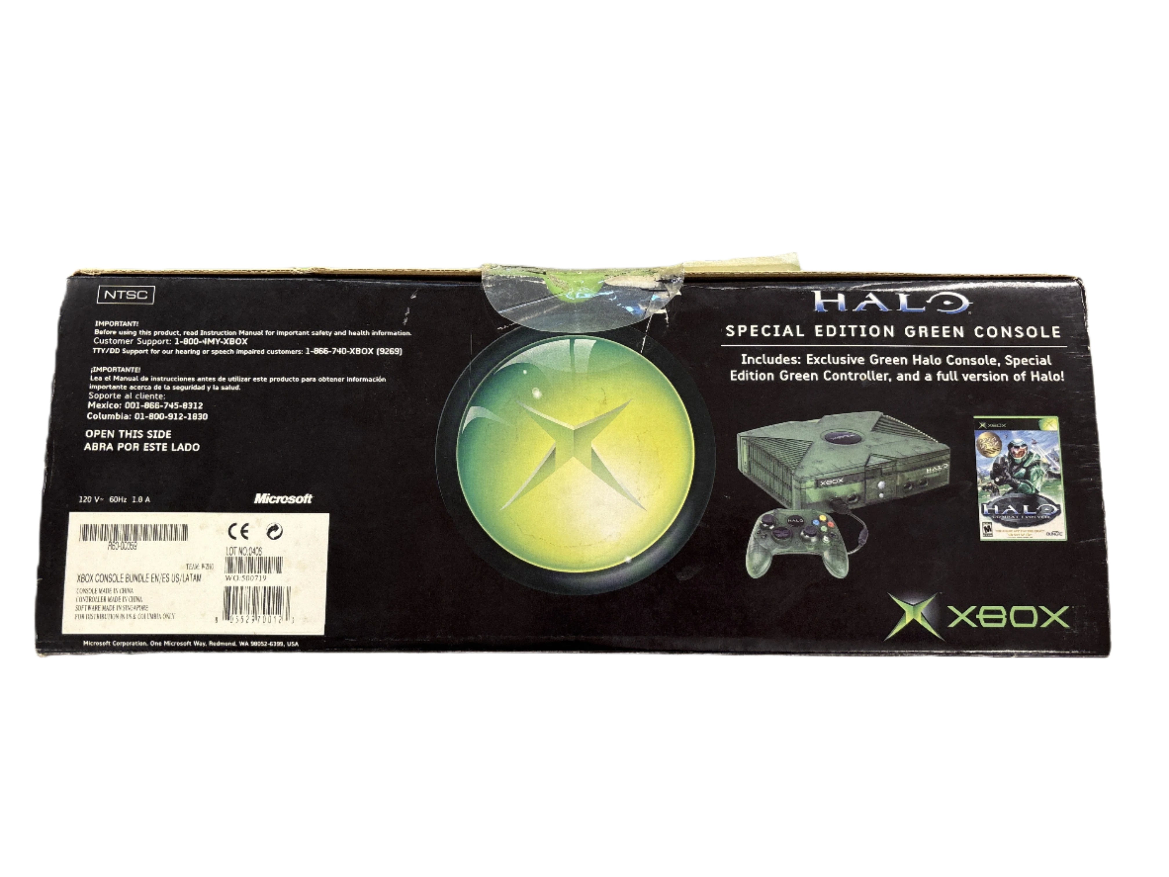 Original Xbox Halo Special Edition Green Console Box & Inserts Only (No Console Included) - Perfect for Collectors, Display, and Replacement Parts