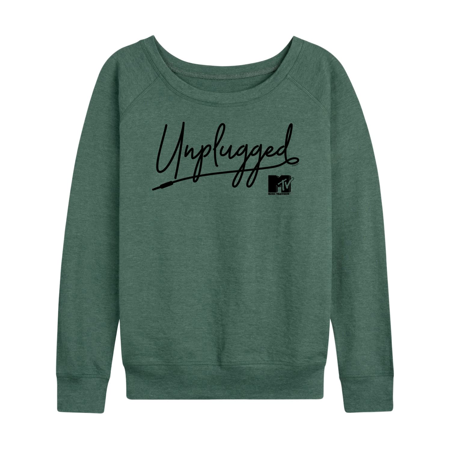 MTV Unplugged Women's Lightweight French Terry Pullover Hoodie - Soft Casual Sweatshirt for Lounge, Music Festivals & Streetwear
