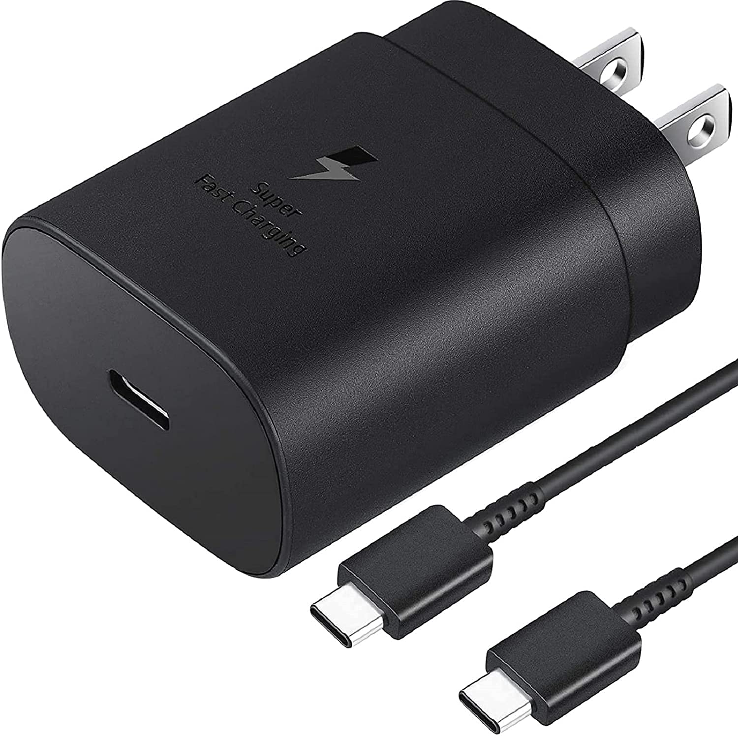 Samsung 25W USB C Fast Charger with 5FT Type C Cable - Compatible with Galaxy S24/S23/S22 Ultra/S21 FE/S20/S10/Z Flip 4/A13 & Google Pixel 7a/7 Pro/6a/6 Pro/5a/5/4a/4 XL/3XL/2 - Quick Charge for Home, Office & Travel