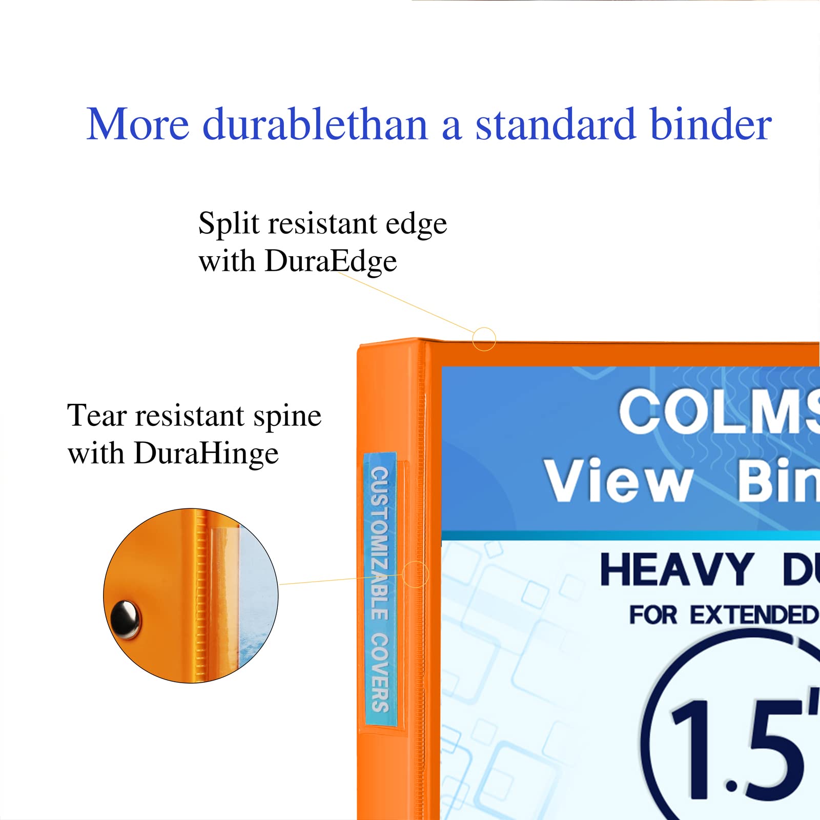 3 Ring Binders 1.5 Inch - Customizable Clear View Round Ring Binders for School, Home & Office - 4 Pack (Pink, Blue, Gray, Orange) - Perfect for Organizing Documents, Presentations & School Projects