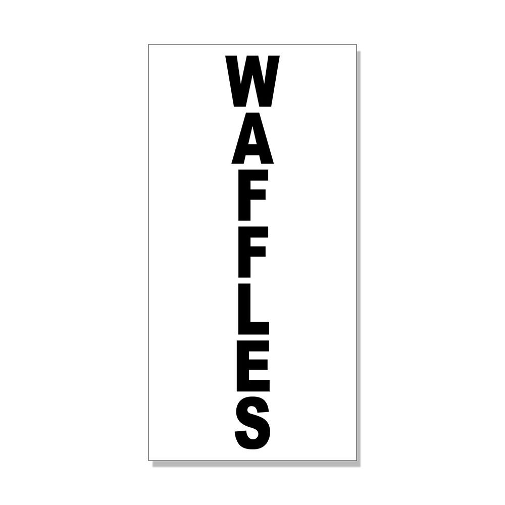 Waffles Black Decal Sticker - Durable Vinyl Retail Store Sign for Walls, Windows & Smooth Surfaces - Perfect for Cafes, Bakeries & Home Decor