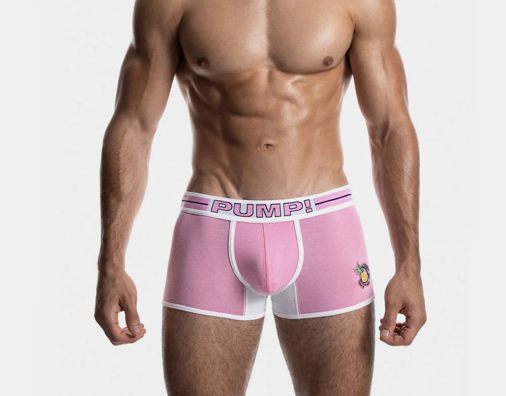 PUMP! Space Candy Boxer Briefs for Men - Soft Cotton Underwear in Pink - Perfect for Gym, Workout & Everyday Comfort