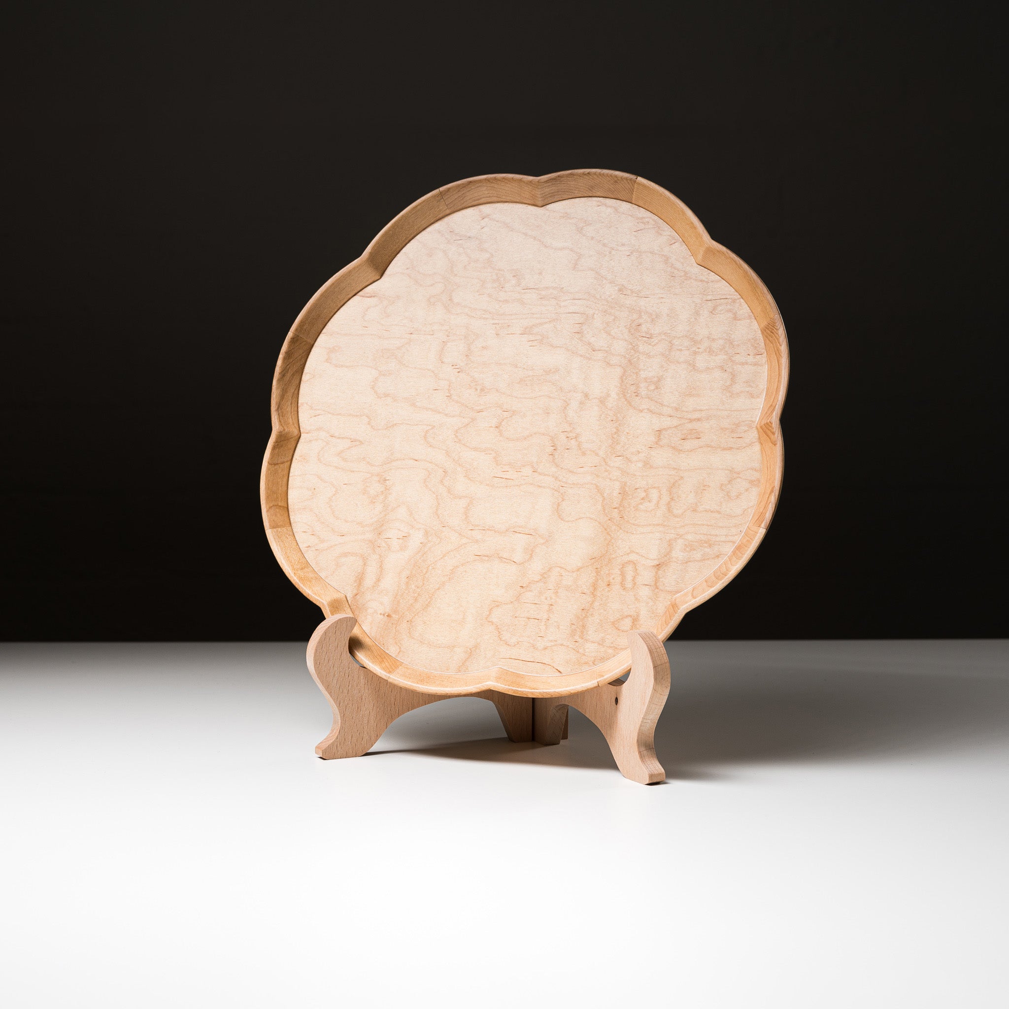 Premium Handmade Light Brown Wooden Tray - Japanese Horse Chestnut Wood - Perfect for Tea Ceremony, Home Decor & Gift Giving