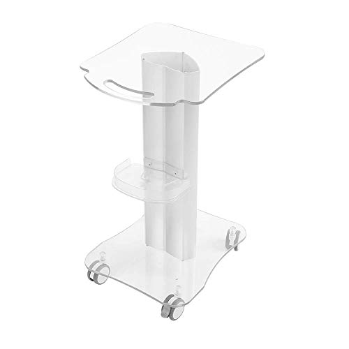 Zerone 2-Tier Rolling Salon Trolley Cart with Plexiglass Tray & Ergonomic Handle - Professional Beauty Salon Organizer for Hairdressers, Stylists & Medical Instruments | Perfect for Hair Salons, Spas & Mobile Beauty Services