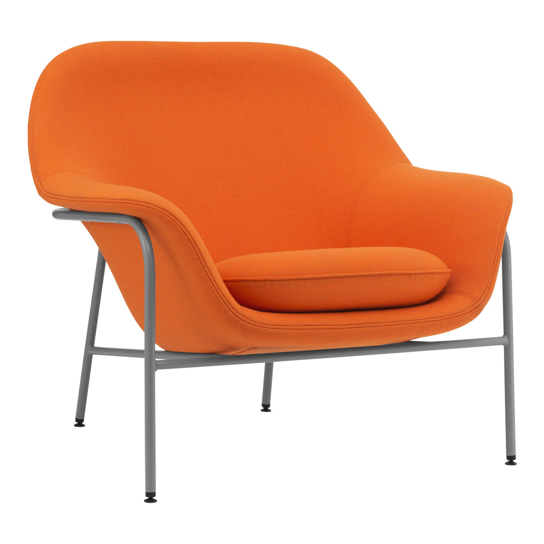 Modern Drape Low Lounge Chair with Sturdy Steel Legs - Perfect for Living Room, Bedroom, or Office Relaxation