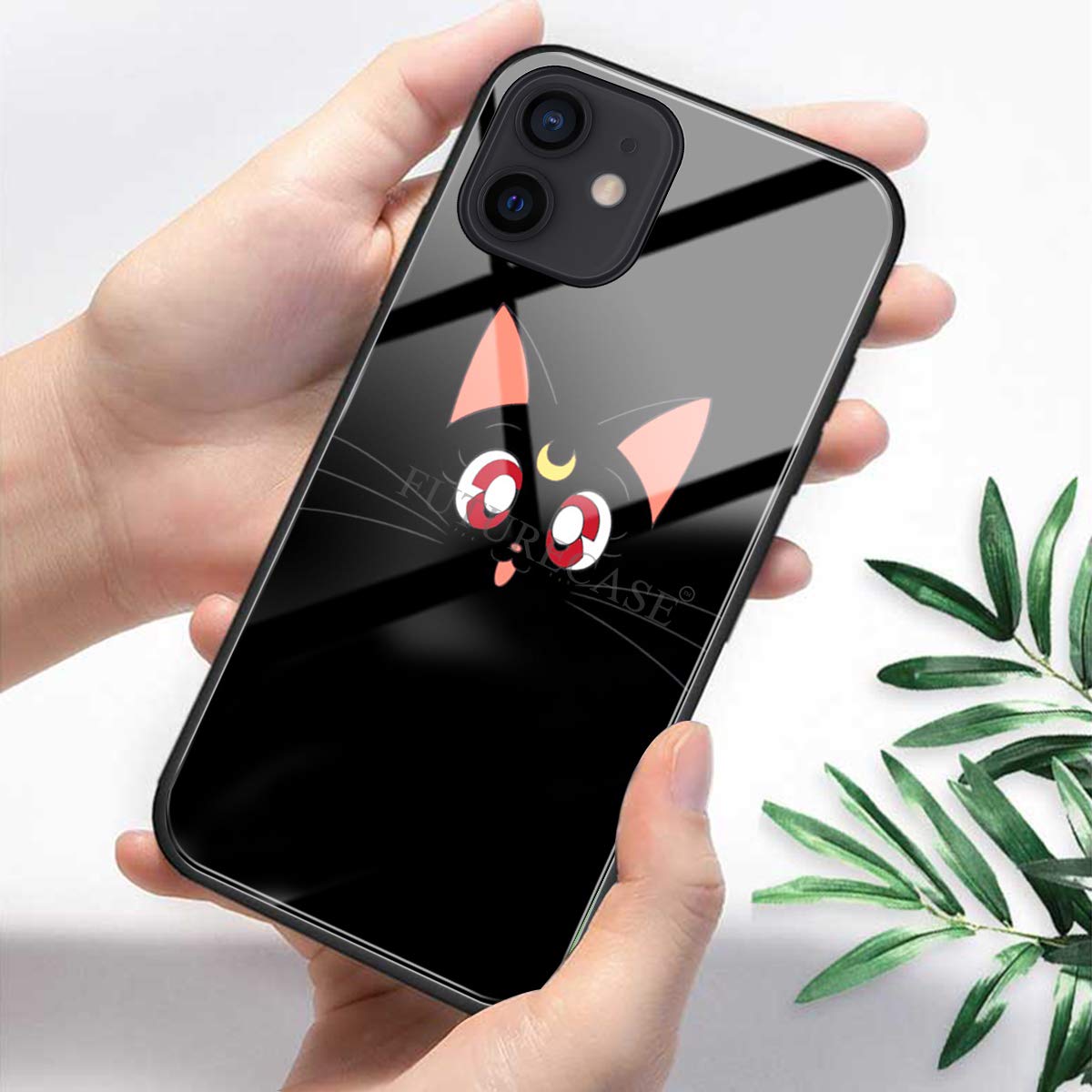 Sailor Moon Anime iPhone 13 Mini Case - Tsukino Usagi & Artemis Tempered Glass Phone Cover - Cute Anime Protection for iPhone 13 Mini (Perfect for Anime Fans, Cosplay Events & Gift Giving)