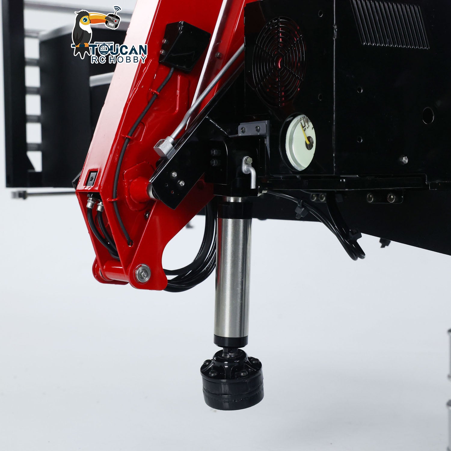 1/14 Scale Custom Hydraulic Metal RC Logging Crane Trailer - Painted & Assembled with LED Light System (99x40x20cm) - Perfect for RC Construction & Logging Simulation, Heavy Duty Hauling & Off-Road Scenarios